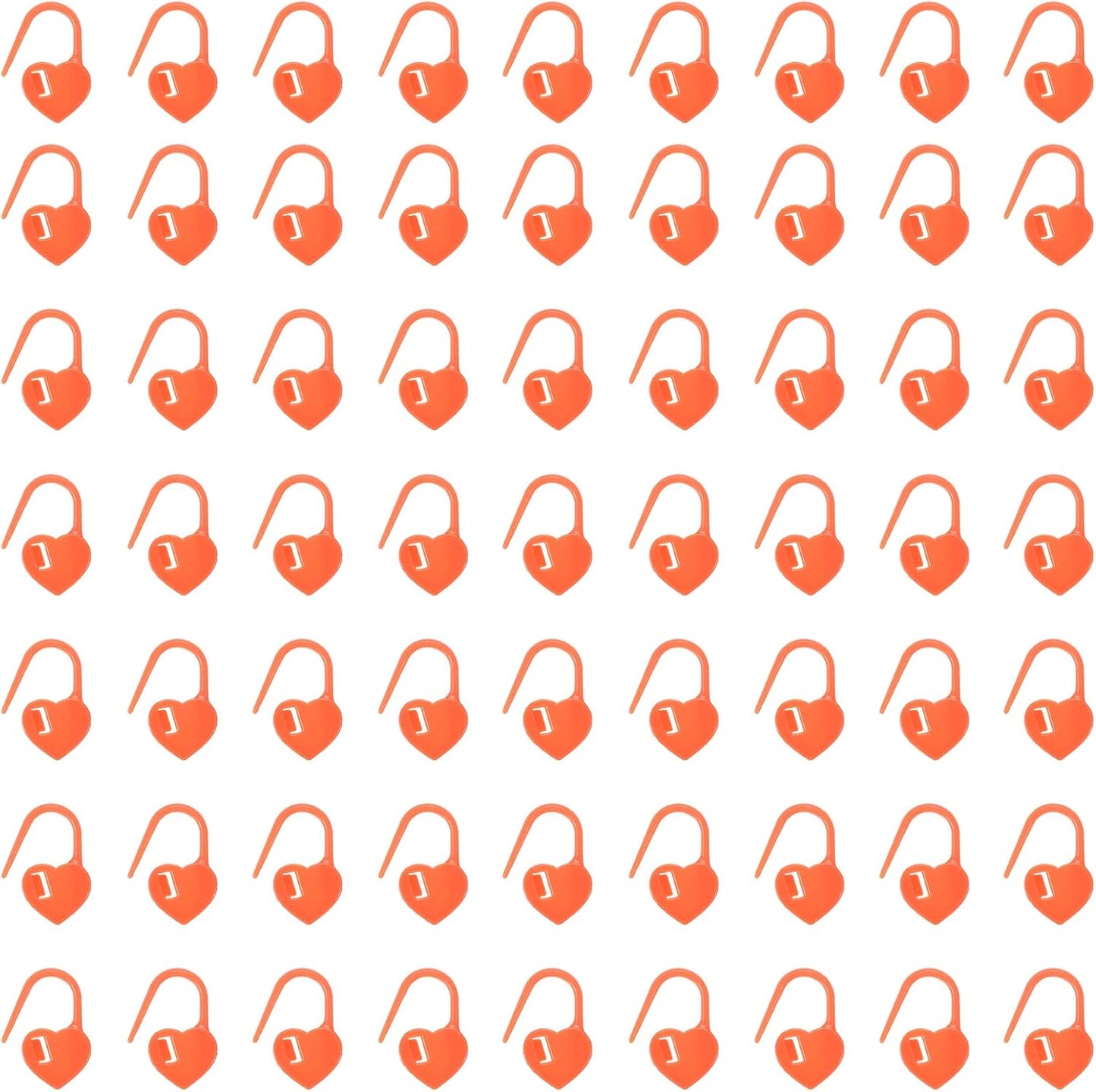 uxcell 400pcs Stitch Markers for Crocheting, Heart Shaped Crochet Marker Needle Clip Counter for Knitting Clothing Tag DIY Craft,Orange
