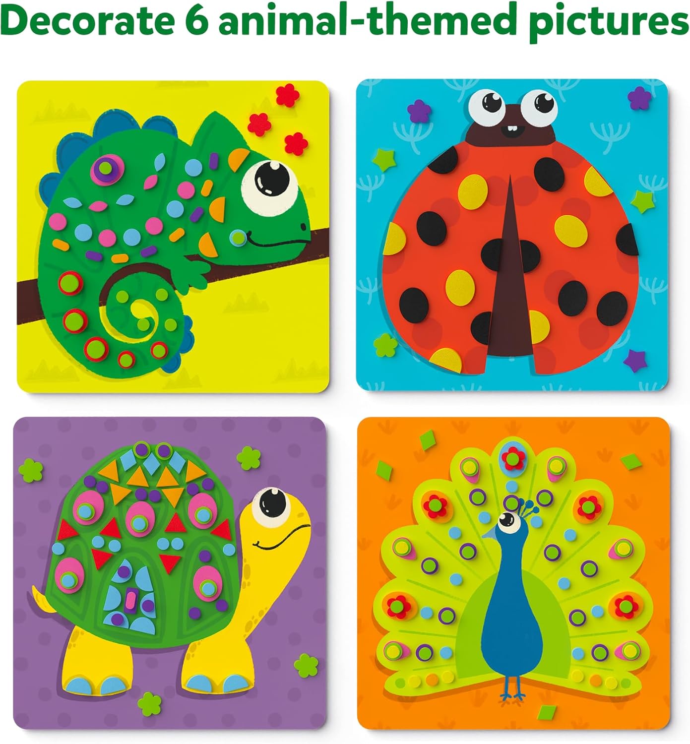 Skillmatics Foam Sticker Art Activity - Animals, Stocking Stuffers, Mess-Free Fun for Kids, 800+ 3D Foam Stickers, DIY Felt Craft Kits, Christmas Gifts for Boys & Girls Ages 3, 4, 5, 6, 7