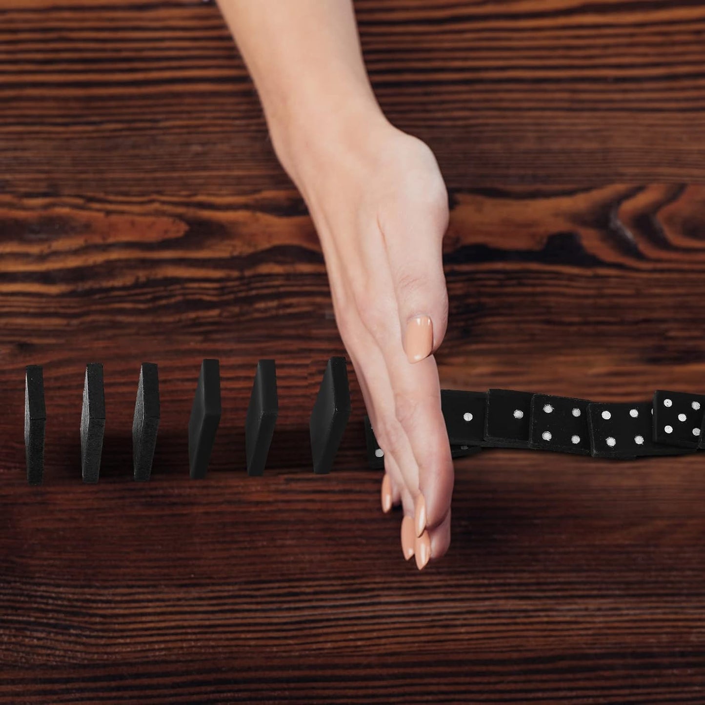 Hungdao 36 Pack Mini Dominos Set for Adults Bulk Double 6 Dominoes Wooden Miniature Classic Board Games Party Favor Travel Family Games Educational Toys with Wood Case Operation Christmas Item Gifts