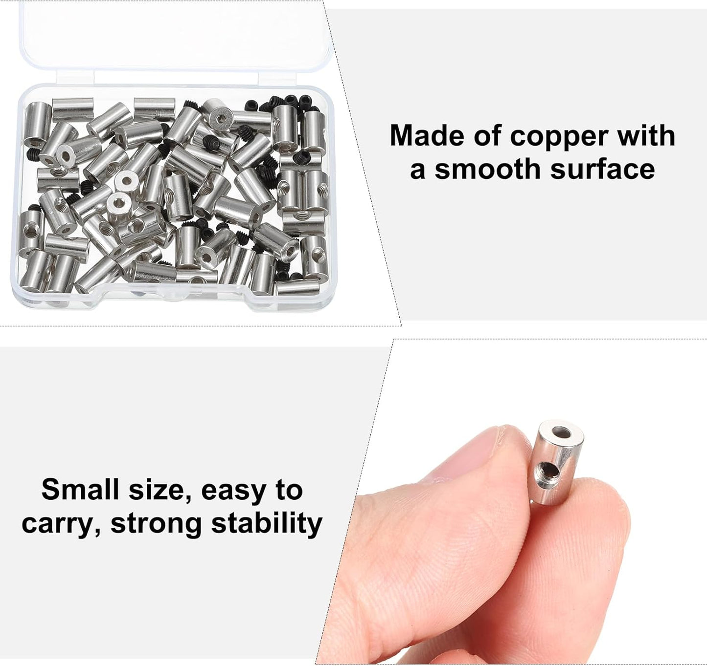 MECCANIXITY 50 Pcs Metal Locking Pin Backs, Locking Pin Keepers Locking Clasp 9mm(H) with 4 Wrench Replacement in Storage Case for Badge, Brooch, Silver Tone