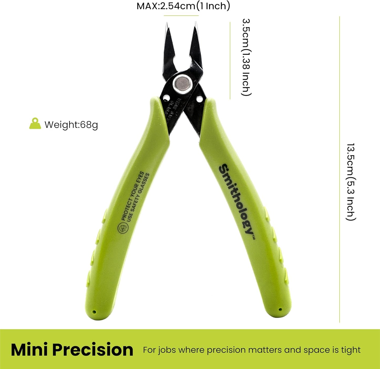 Smithology 5.3" Mini Needle Nose Pliers 3-Pack | Precision Long Nose Pliers with Serrated Jaws, Perfect for Jewelry Making, Electronics & Crafts