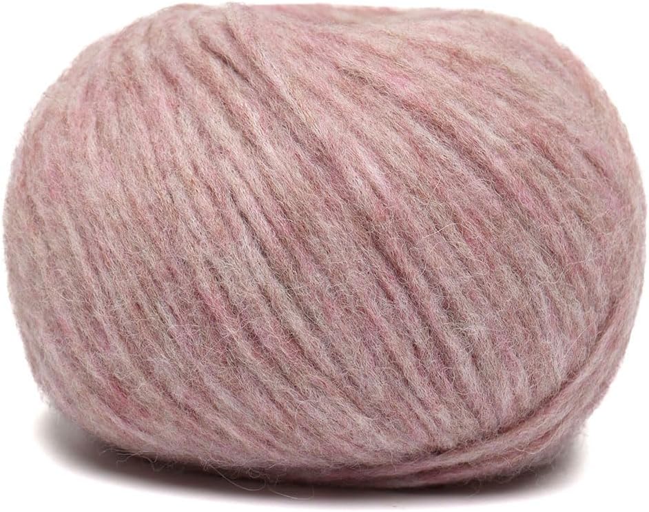 Pullu - Baby Alpaca Merino Wool Yarn Set of 3 Skeins (150 Grams) Worsted Weight - Sourced Directly from Peru - Heavenly Soft and Perfect for Knitting and Crocheting (Lilac Rose)