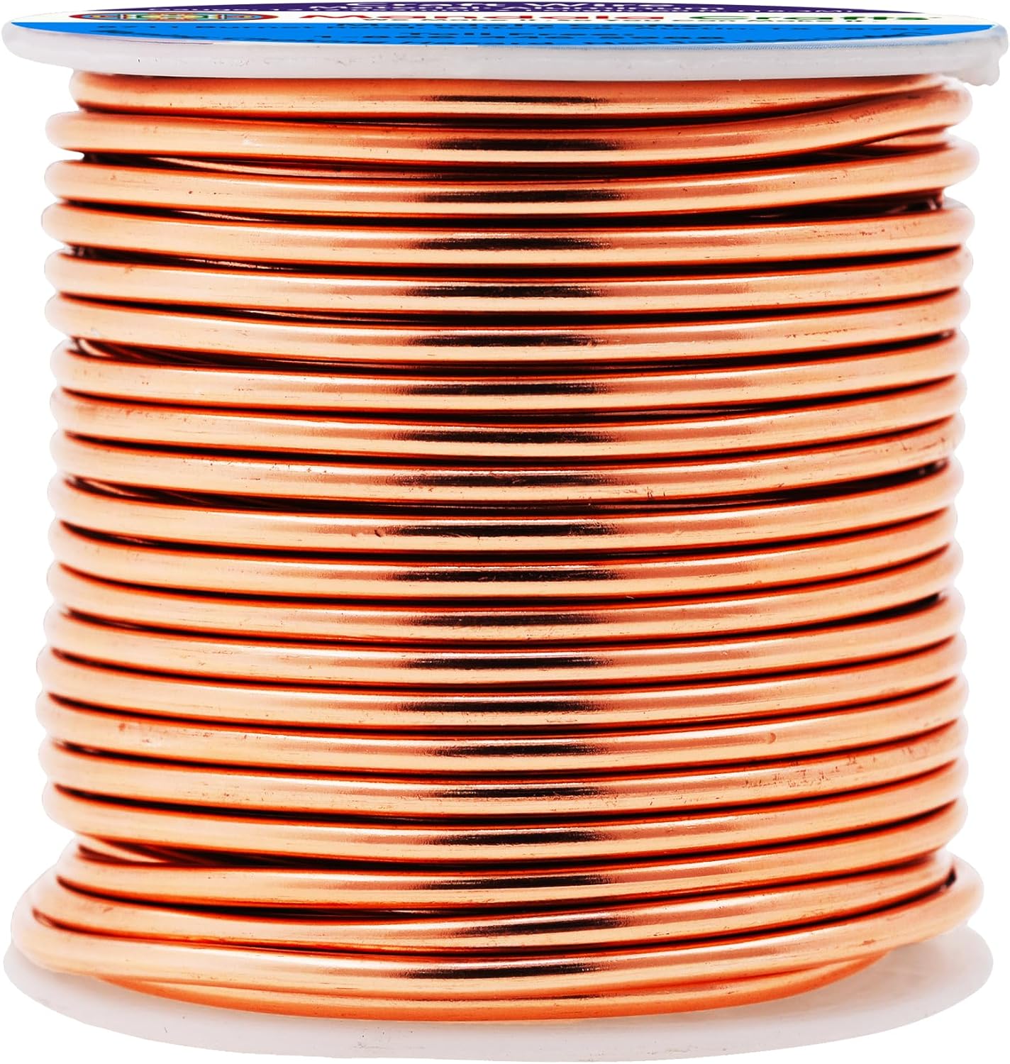 Mandala Crafts 12 Gauge Anodized Aluminum Craft Wire for Jewelry Making - 60 FT Colored Flexible Copper Tone Wire - Bendable for Bonsai Armature Crafting Sculpting