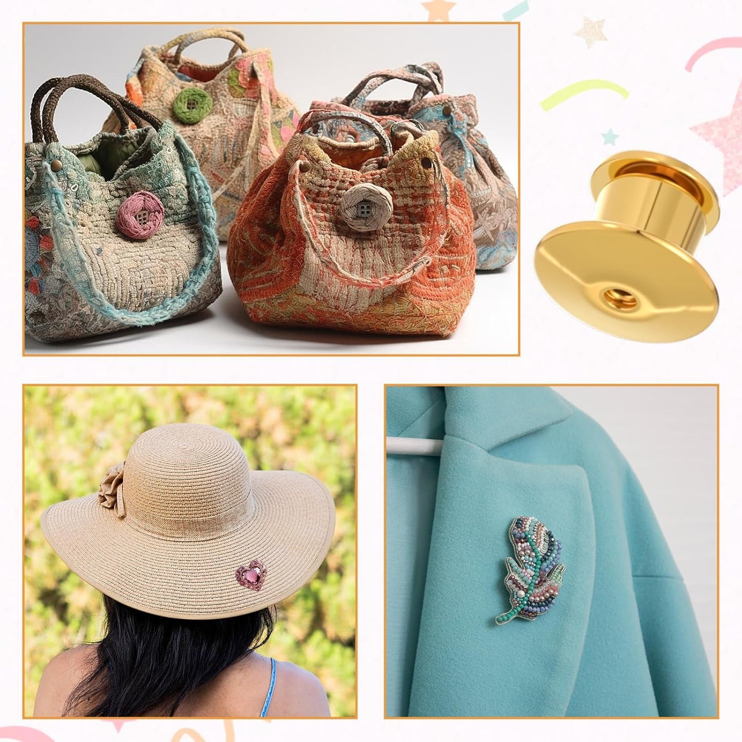 30 PCS Metal Locking Pin Backs for Enamel Pins, Pin Locks for Enamel Pins, Pin Backs Locking for Lapel Hat Badge