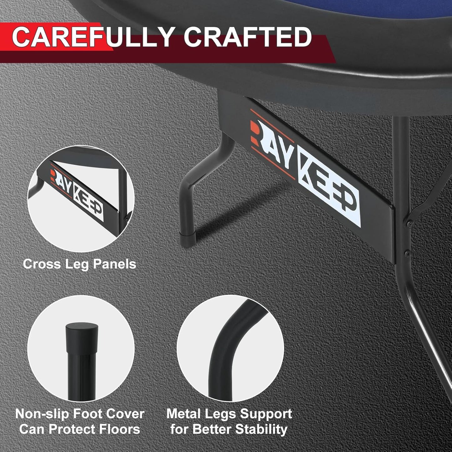 84" Poker Table, 10 Players Foldable Casino Leisure Texas Holdem Table, Portable Folding Game Table with Padded Rails and Cup Holders for Texas Card, Blackjack Board Game（Black）