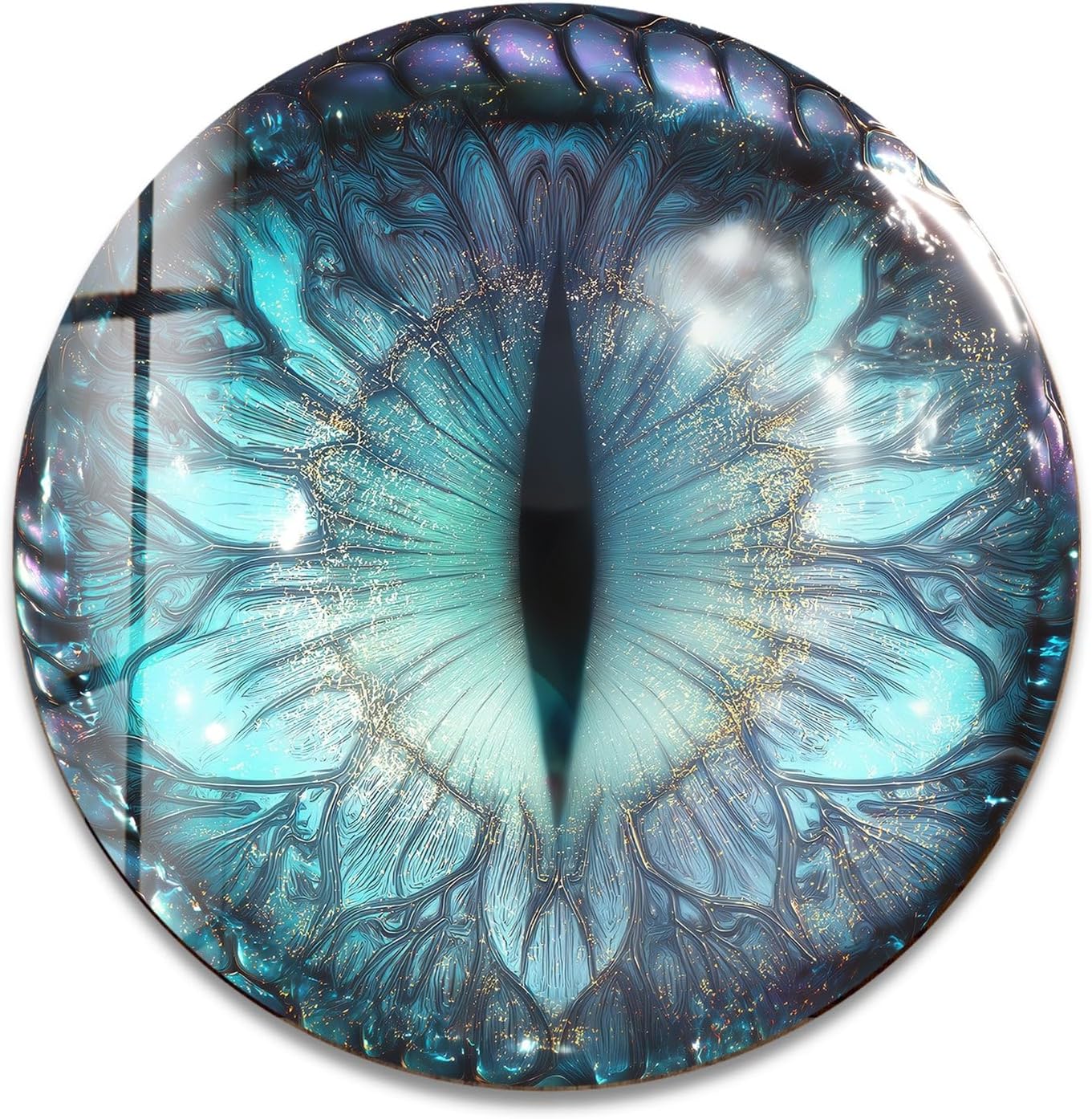 My Photostation.com 20''(50cm) Diameter Mystical Dragon Eye Round Glass Wall Art Tempered Glass Printing Wall Decor Large Wall Art Wall Hangings