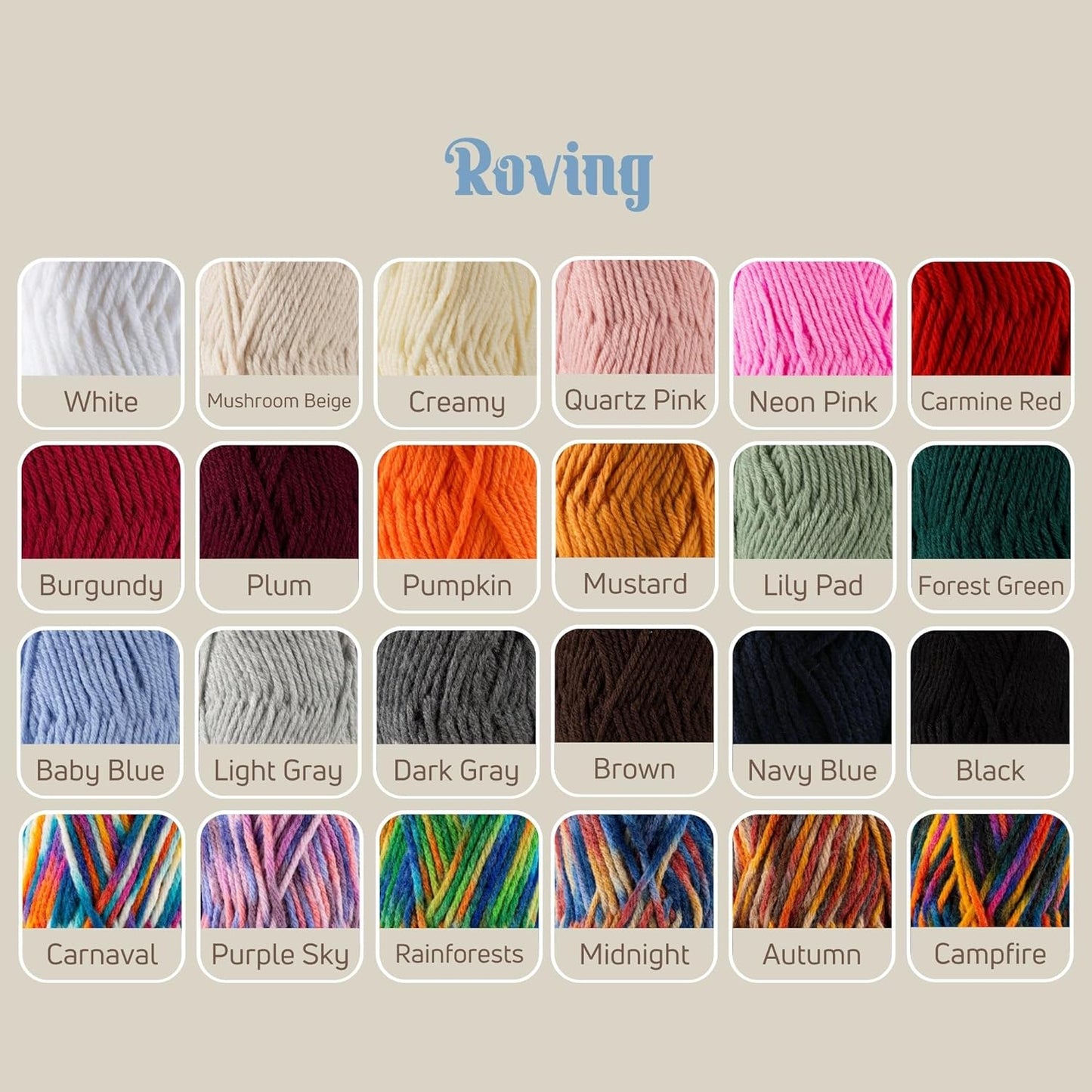 Sensy Roving Yarn, 3.5 oz, 132 Yards, Gauge 5 Bulky (Creamy)