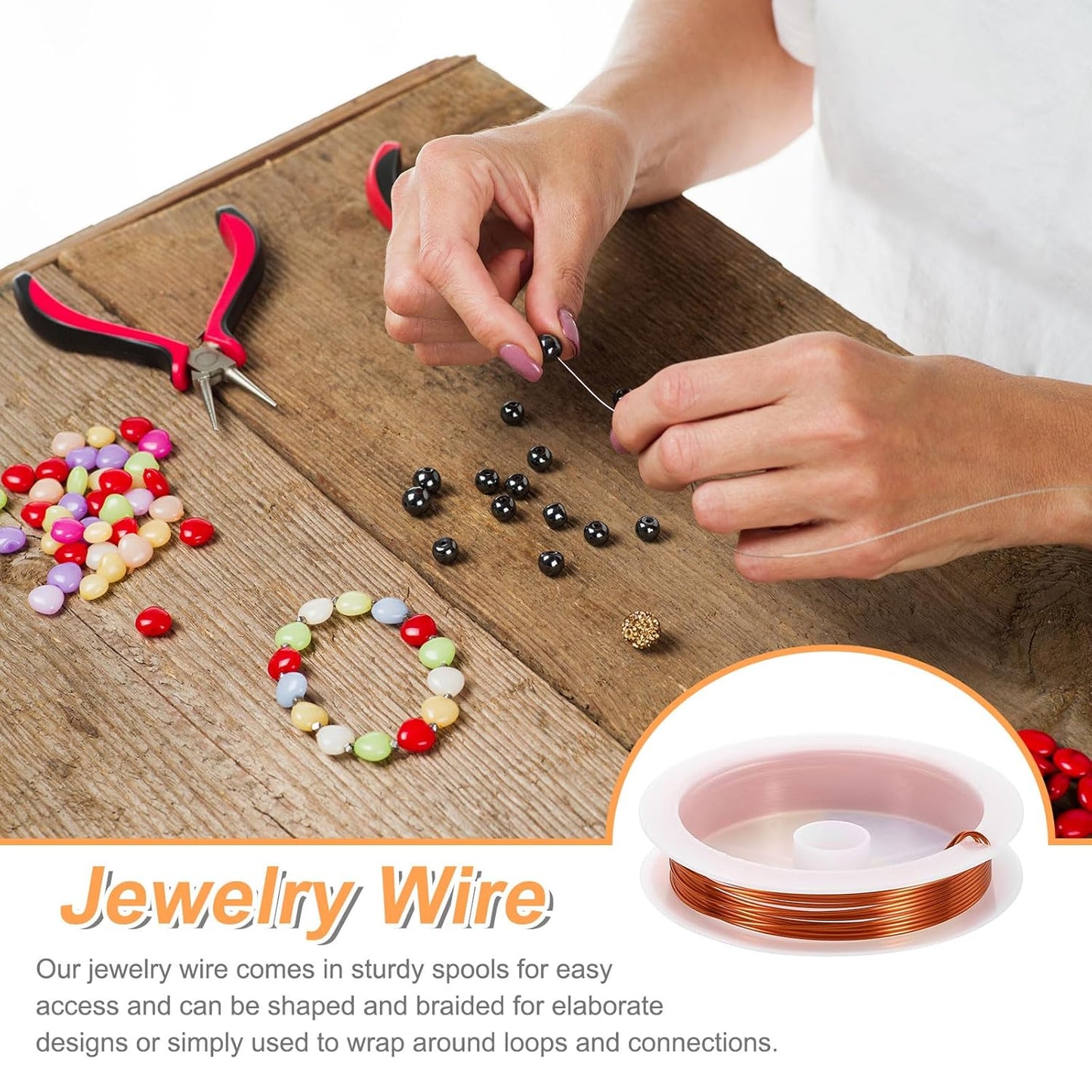 HARFINGTON 8ft Jewelry Wire, 20 Gauge (0.8mm) Brass Craft Soft Metal Tarnish Resistant Copper Beading Wire for Jewelry Making Supplies Crafting, Coffee