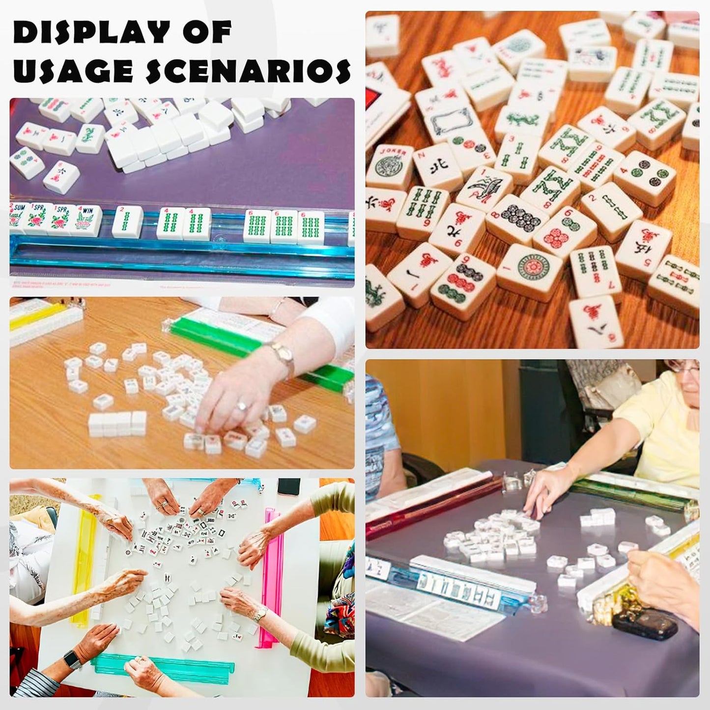 NEW American Mahjong Game Set,166 Premium White Tiles with Portable Metal Dices，4 All-in-One Racks with Pushers, Mah-Jong Games Sets, Ma Jong Tile Game FASHION