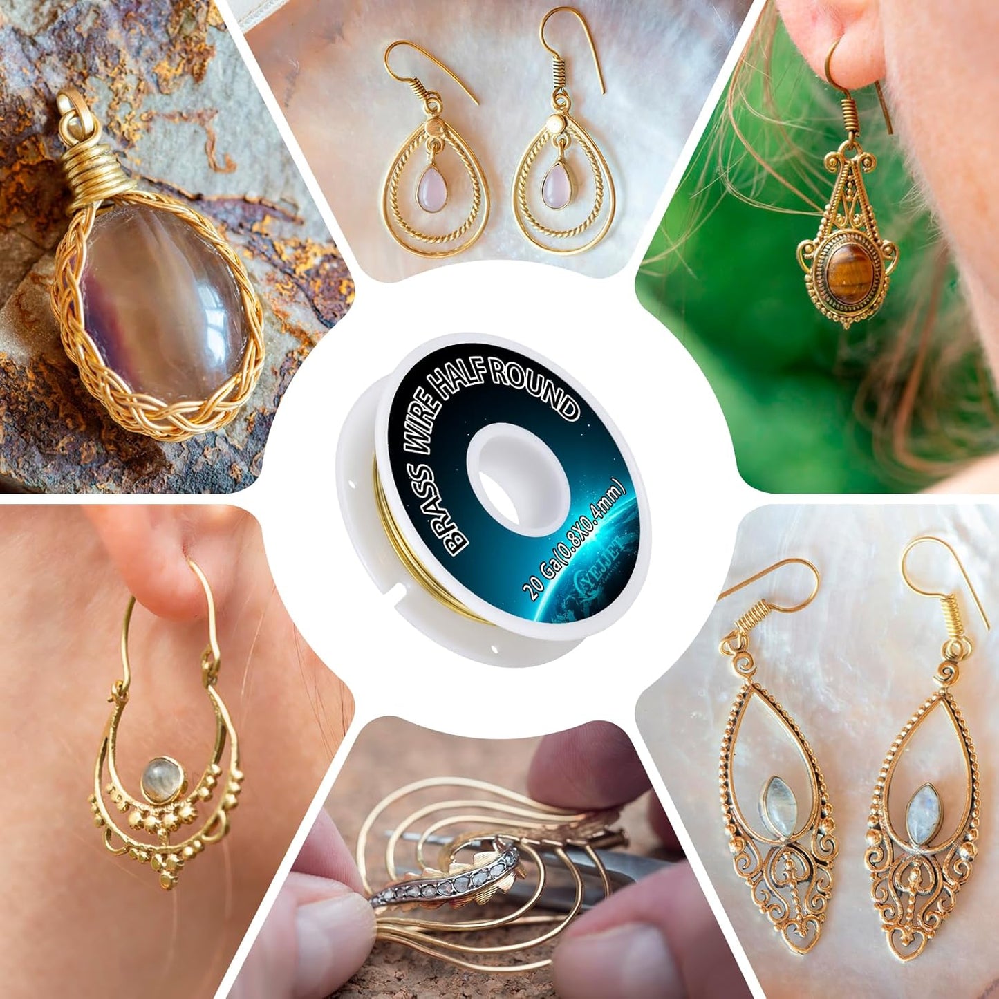 20 Gauge Half-Round Brass Wire 0.81x0.41mm - 1.3 oz 55 Feet for Jewelry Making Wire, Model Making, Craft Projects