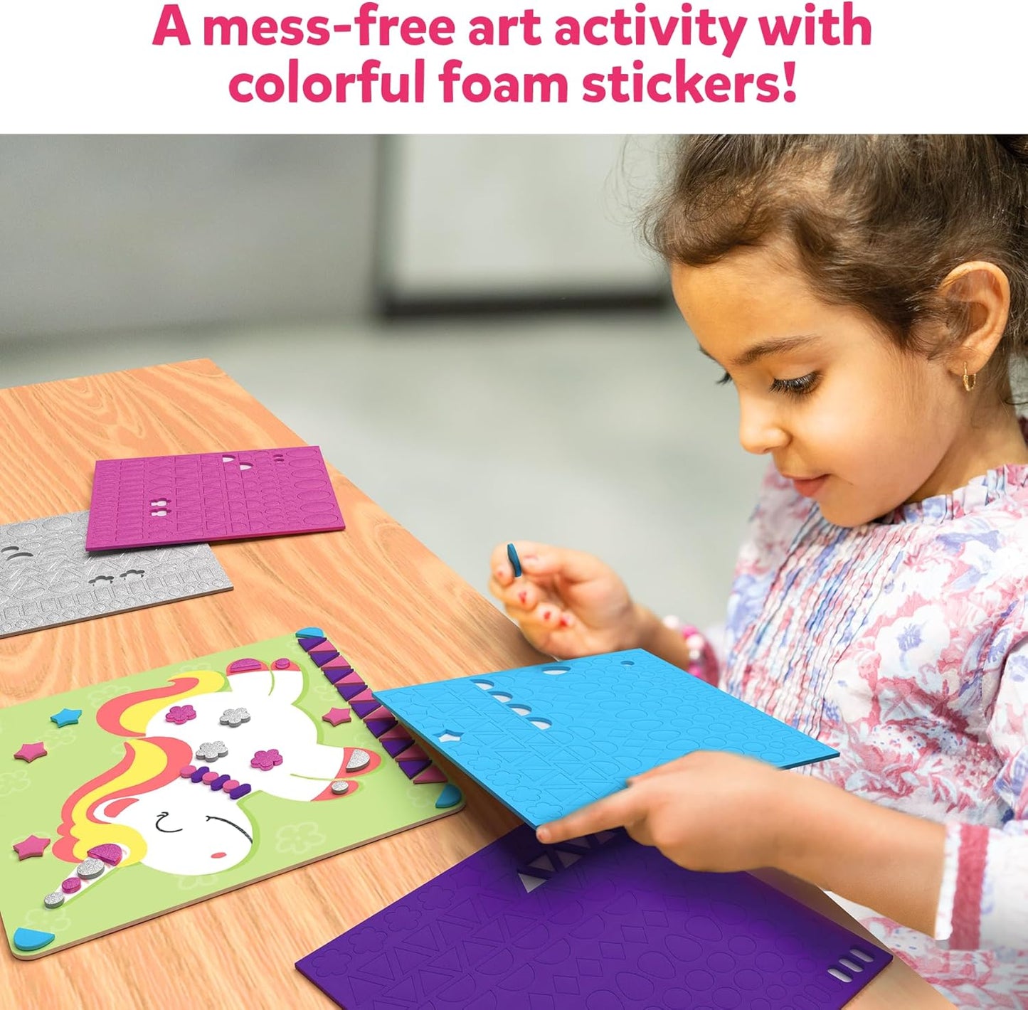 Skillmatics Foam Sticker Art Activity - Unicorns & Princesses, 800+ 3D Foam Stickers, Mess-Free Stocking Stuffers for Kids, DIY Felt Craft Kits, Christmas Gifts for Girls & Boys Ages 3, 4, 5, 6, 7