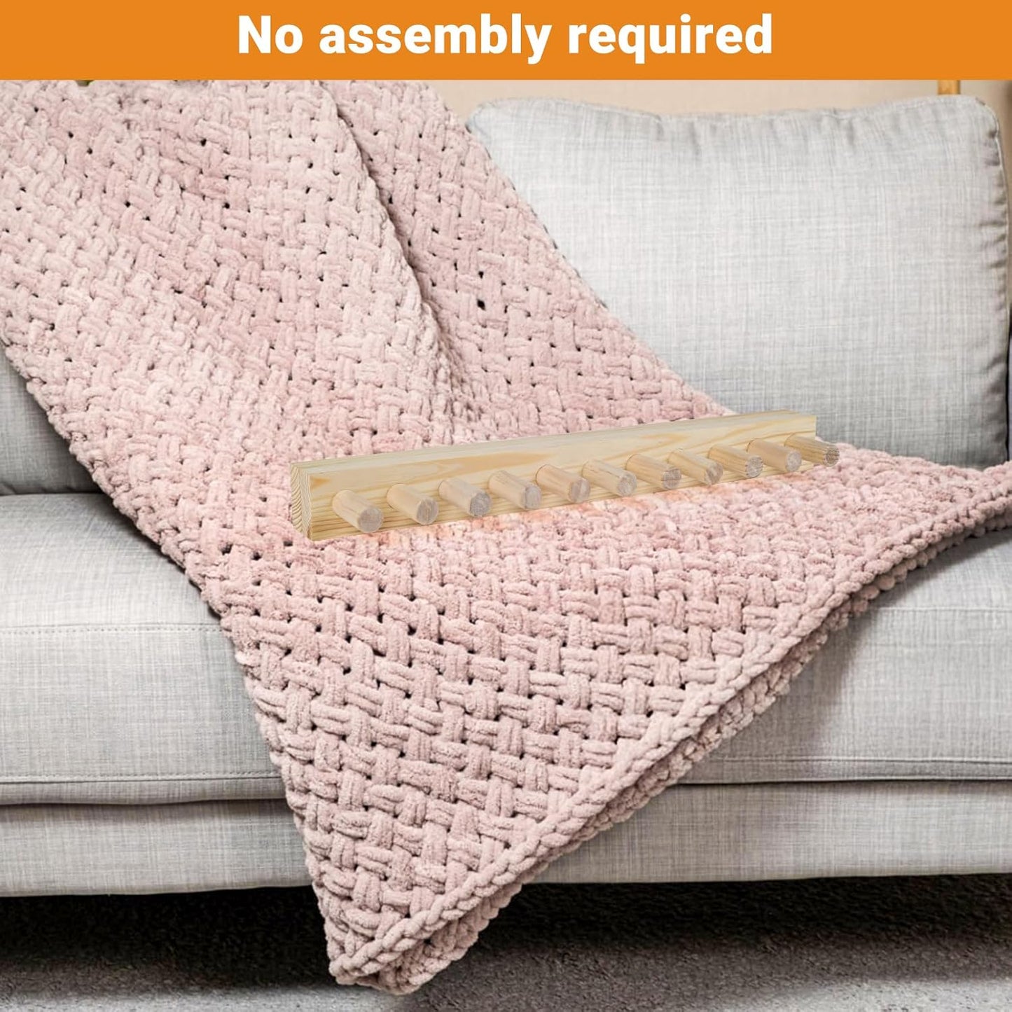 Chunky Blankets Loom Knitting Looms Long Installation Free and Adjustable Foldable Portable Extra Loom Large 38,48,60, 72,84,96 Inch (38inch)
