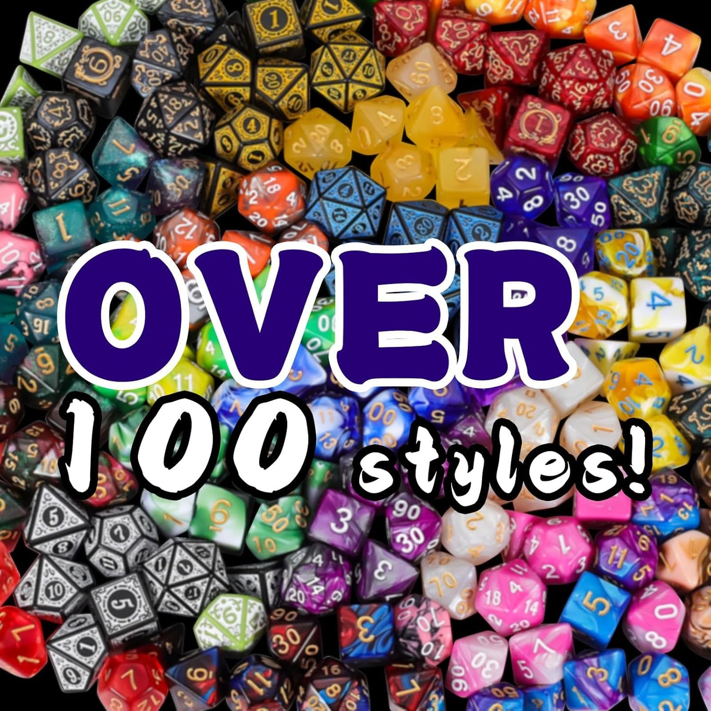 QMAY Mystery Dice Box - 48PCS DND Dice Set, Random Dice Patterns, 6 Surprise Boxes, Polyhedral Dice with Dice Display Tube, D&D Gifts Box for Dungeons and Dragons, RPG, MTG,Role Playing Table Game