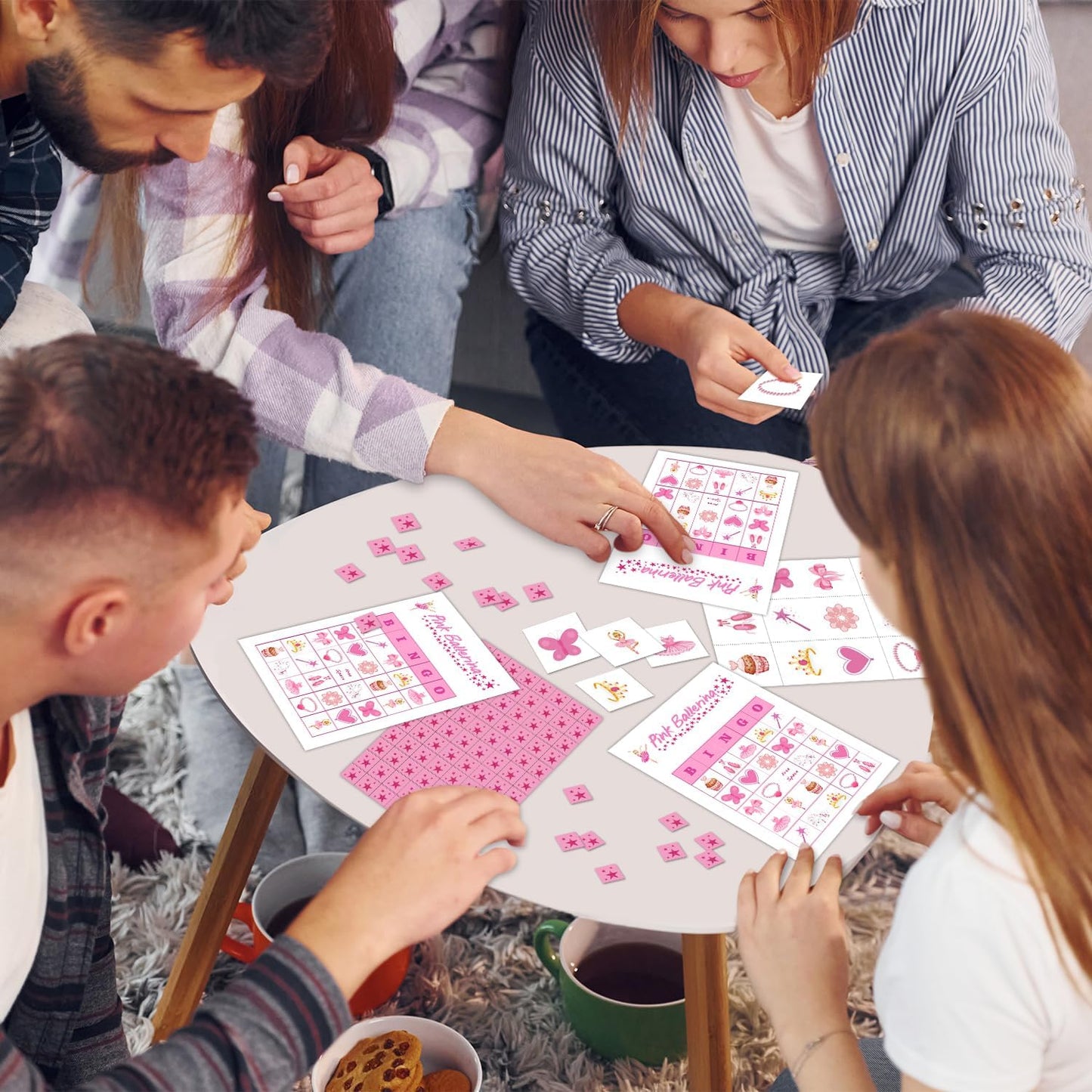 Ballerina Party Bingo Game Cards(24 Players), Ballet Dance Themed Bingo Card for Family Friend Adult, Large Group Holiday Party Activity Favor Decoration Supplies -003