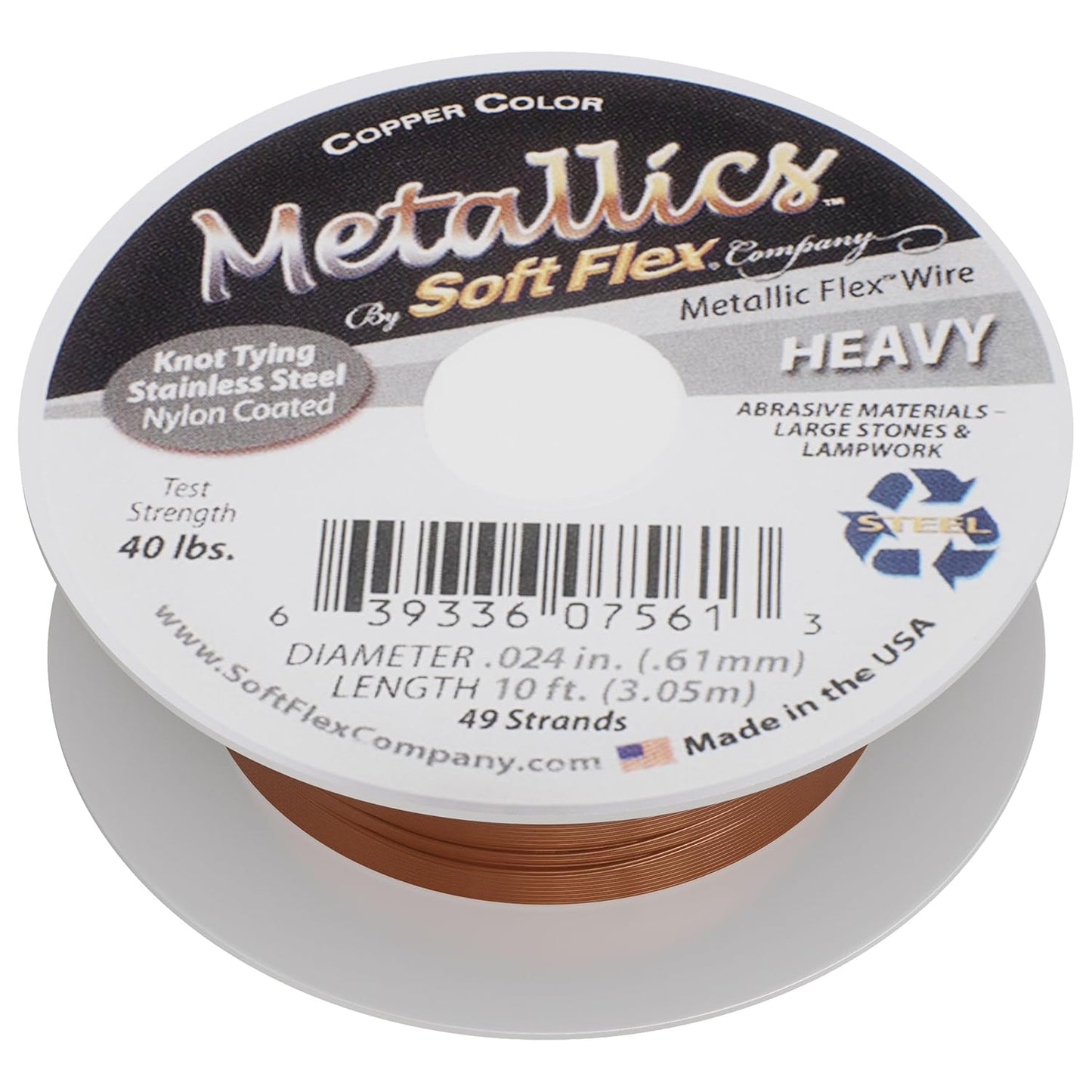 Soft Flex 49 Strand Beading Wire - Heavy 0.24 Diameter - 10 Feet Nylon Design Wire
