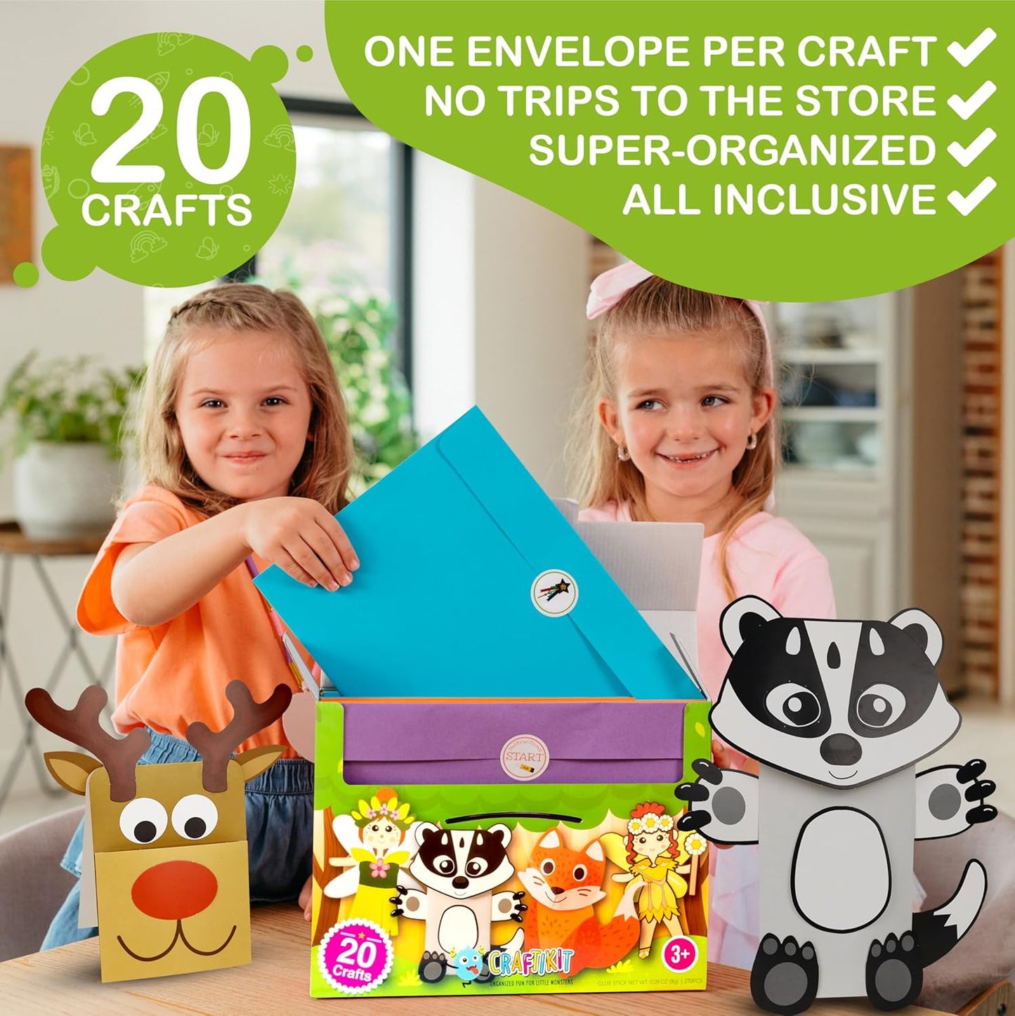 Craftikit® 20 Award-Winning Fairy Garden Crafts for Kids - 20 All-Inclusive Fun Paper Toddler Crafts, Fairy Garden Kit for Kids Ages 3-8