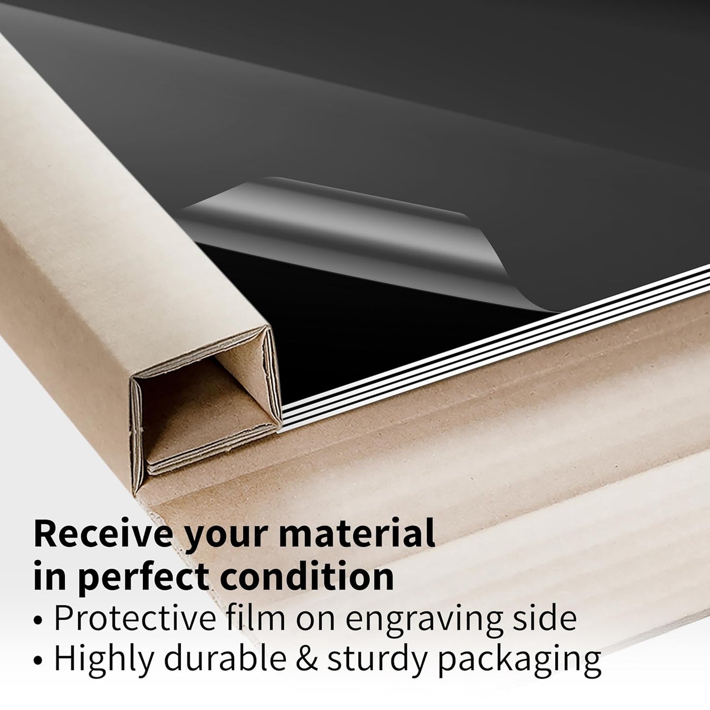 Trotec TroLase | 12"x12"x1/32", 8 Pcs | Black/White | 2 Ply | Modified Acrylic | Laser Engraving Double Color Plastic Sheet | Engraving Blanks for Laser, Saw, Guillotine | Made in USA