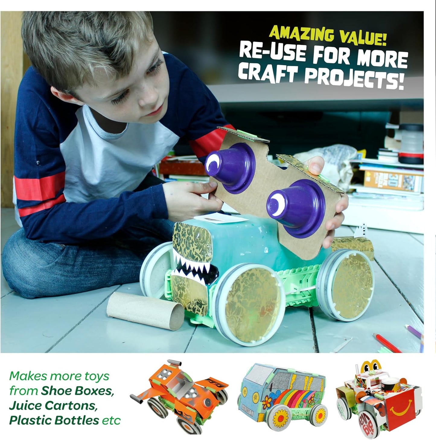 JUNKO Toy Car | Build, Color & Customize – Pull-Back Car | STEM Craft Project Ages 6–10