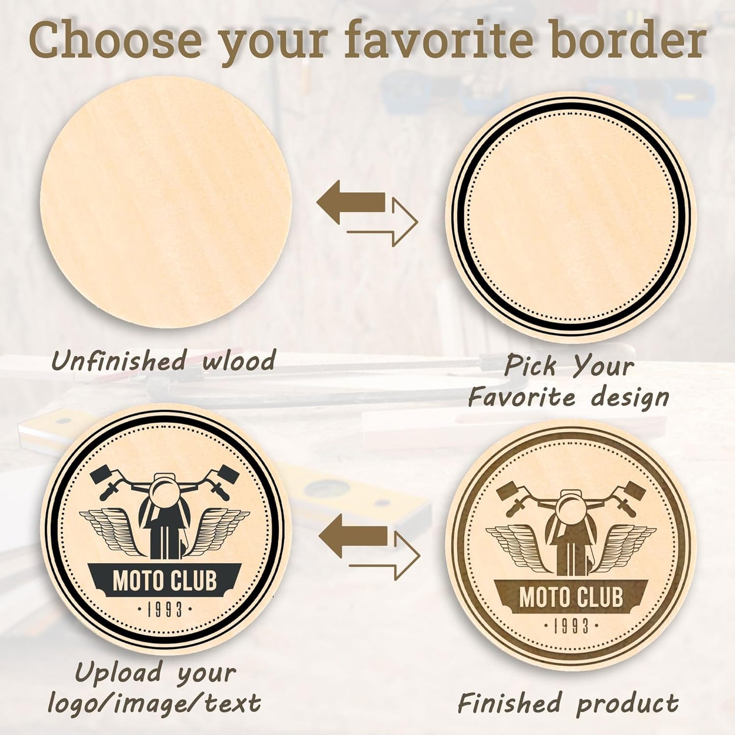 30 Custom Wooden Round Drink Tokens – Double-Sided Laser Engraved Bar Tokens, Poker Chips, Drink Tickets with Your Logo & Text – Personalized for Wedding, Party, Festival, Corporate Events