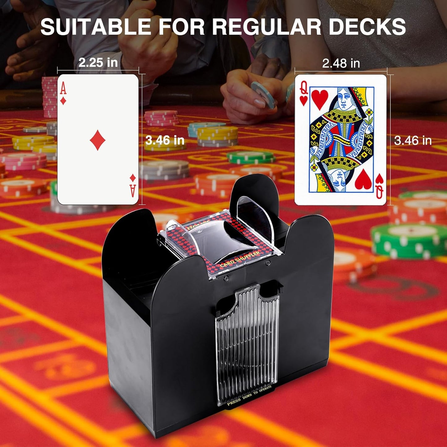 Automatic Card Shuffler 6 Deck Electric Heavy Duty Card Shuffler for Cards,USB/Battery Operated,Perfect for Poker, UNO,and Card Games