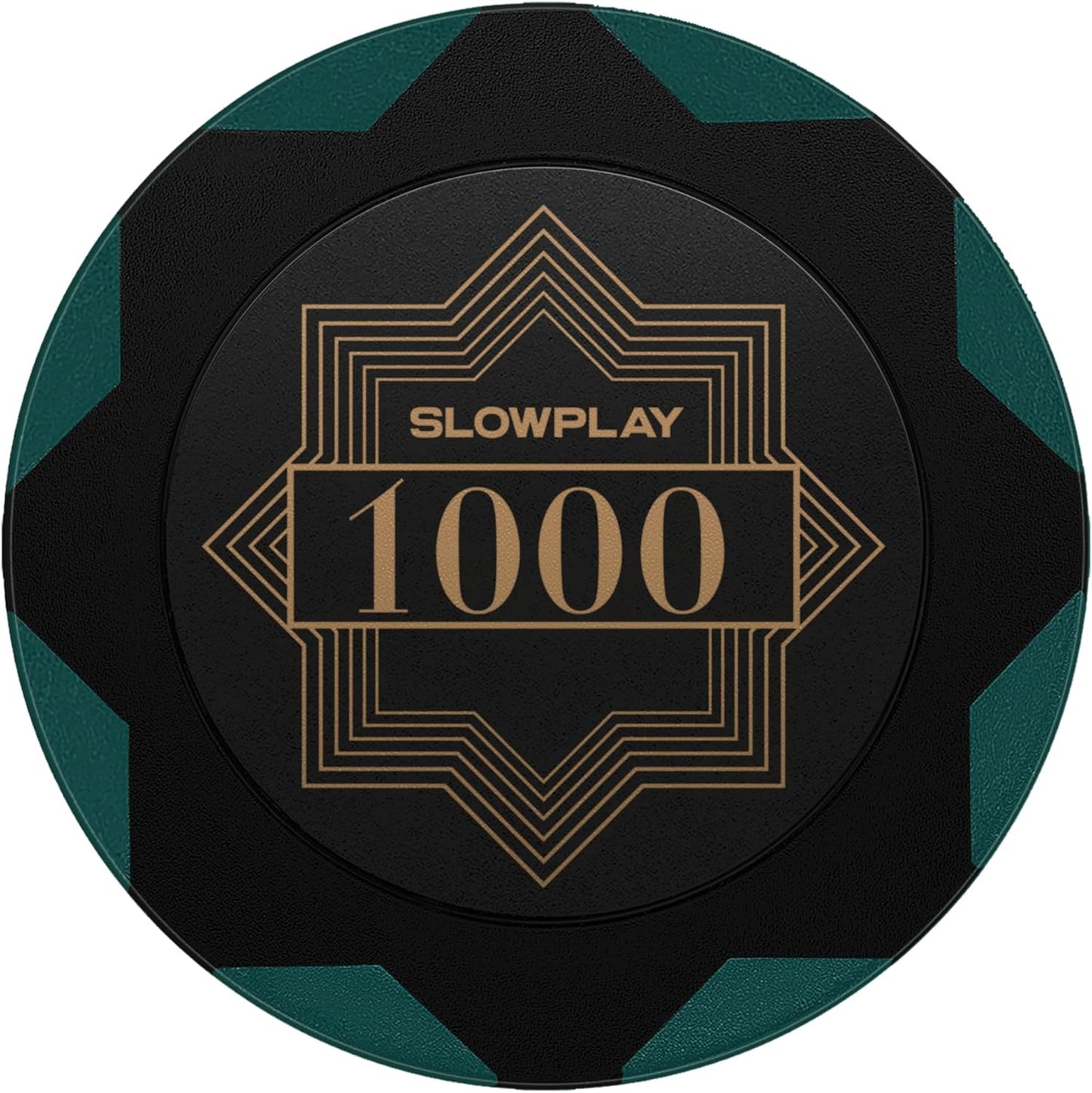 SLOWPLAY Nash Clay Poker Chips, 14 Grams Heavyweight Clay Composite, 40mm Large Chips in Bulk, Pack of 50 with Denomination of 1000