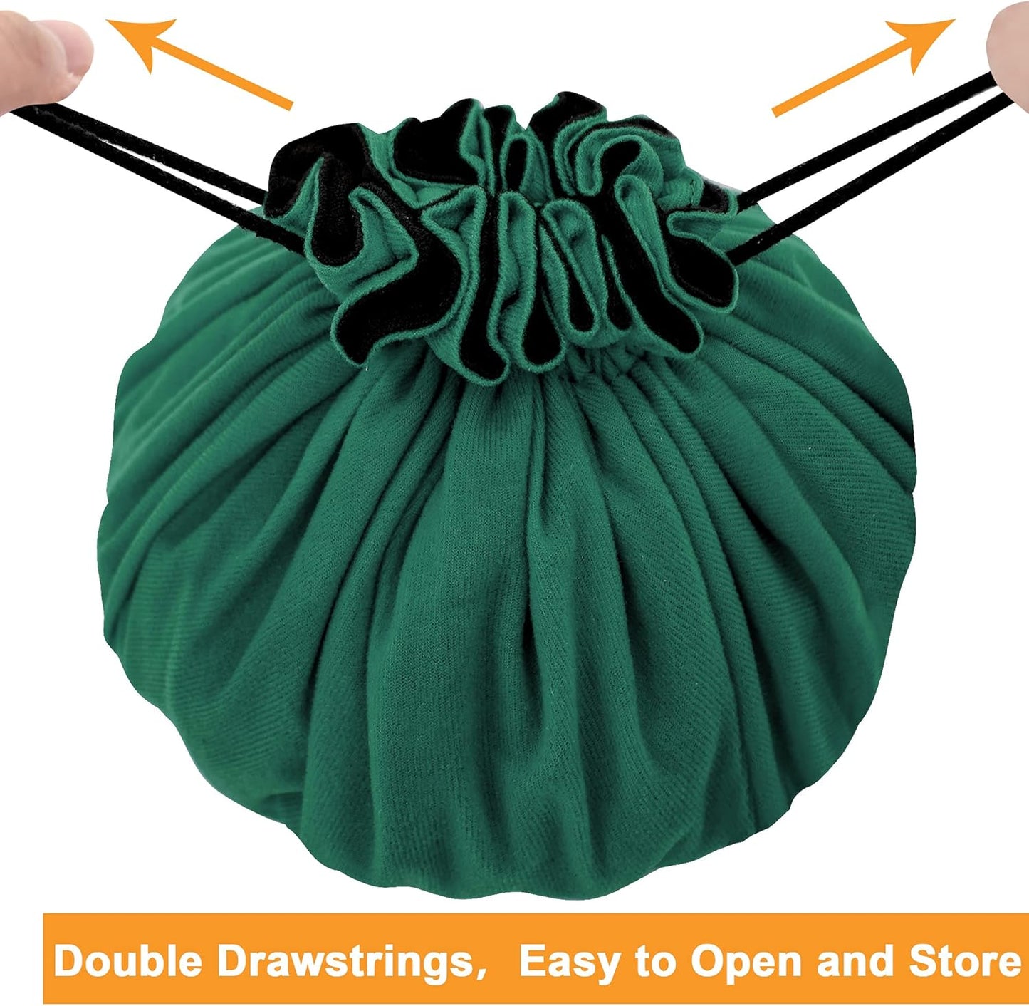 SIQUK Large Dice Bag with Pockets Big Capacity Dice Bag Drawstring Dice Pouch DND Dice Storage Bag for RPG MTG Table Games, Hold over 300 Dice, Dark Green