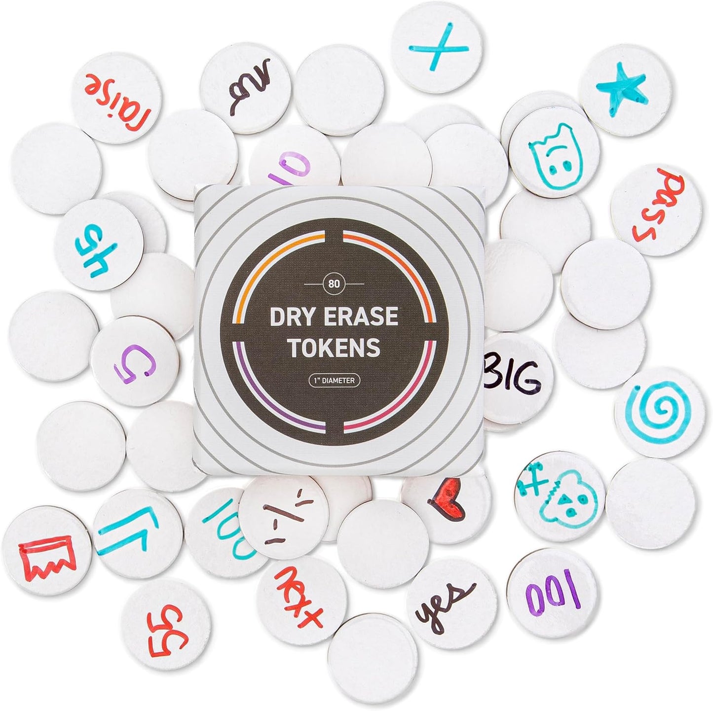 Stellar Factory: Dry Erase Tokens: Reusable for DIY, Game Design, and RPGs (80 PCS)