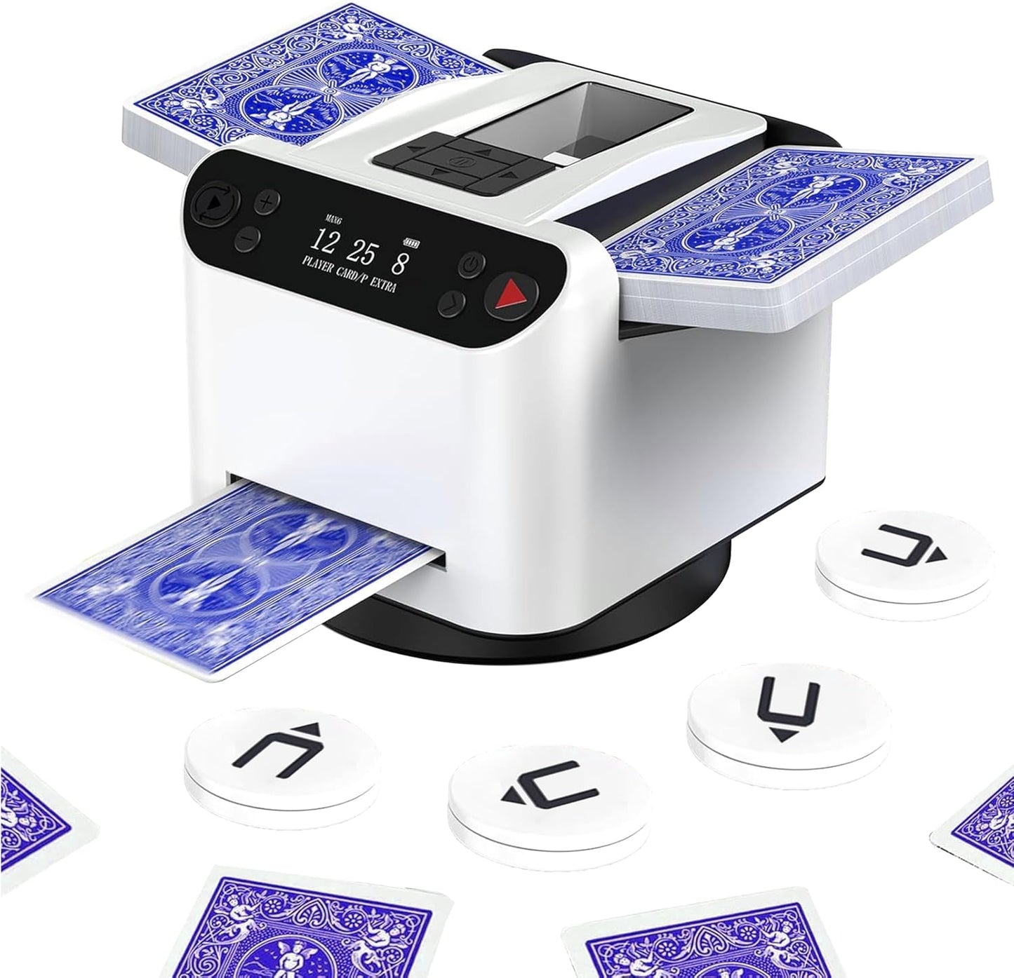 Automatic Card Shuffler and Dealer 360°Rotating 2 Decks Card Dealer