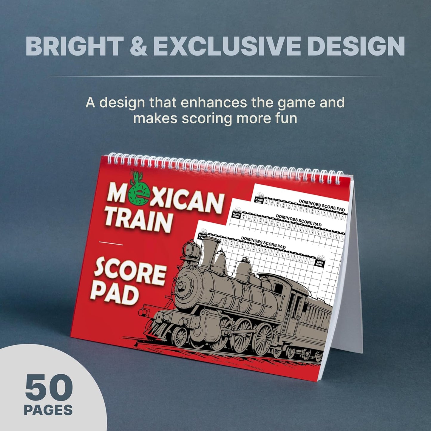 Queensell Dominoes Double 12 with 8 Holders + Wooden Hub + Score Pad + Metal Trains