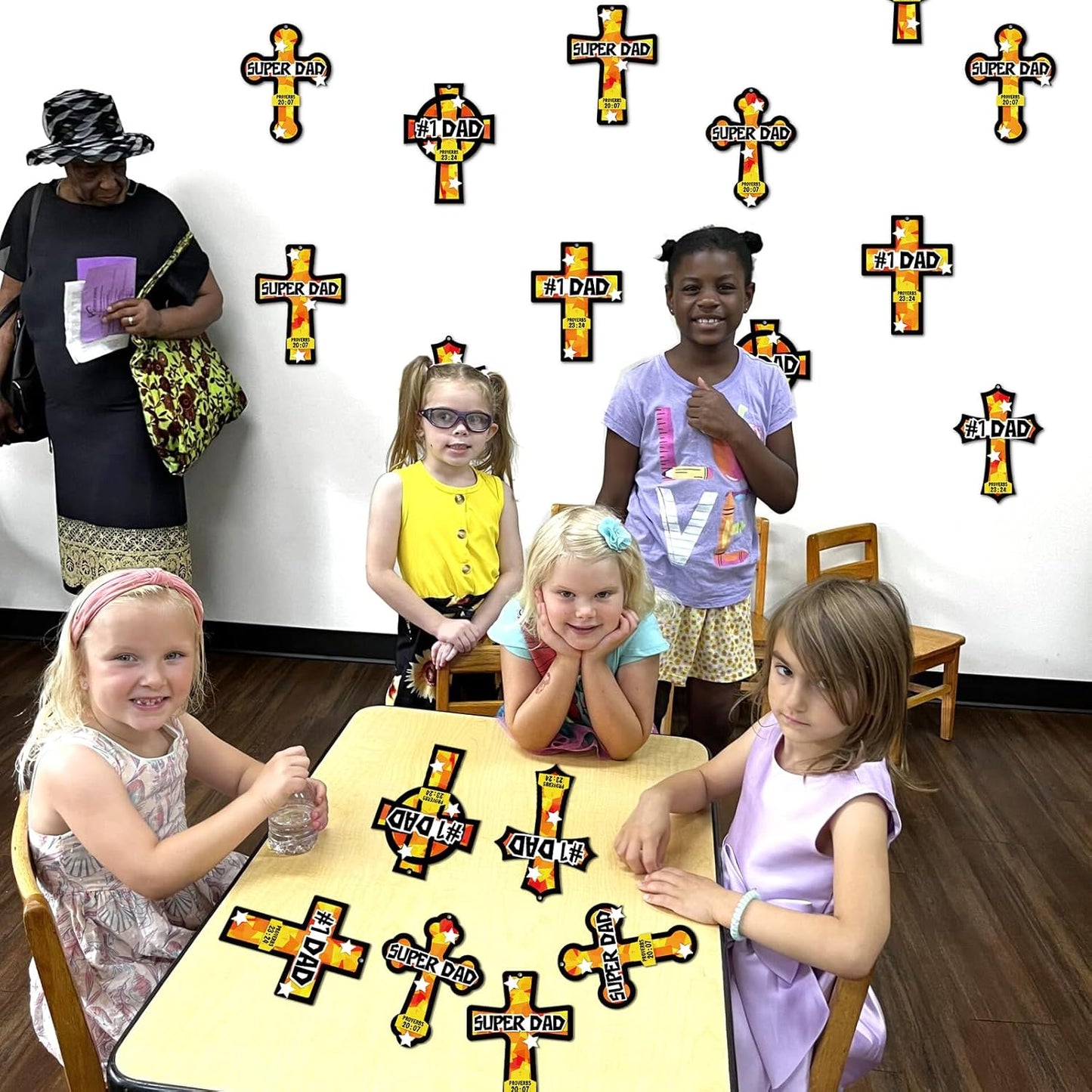 36PCS Fathers Day Crafts Bulk: Father's Religious Paper Suncatchers, Christian Sunday School Classroom Activity DIY Kits Gifts Decorations, Window Stained Glass Effect Art Supplies