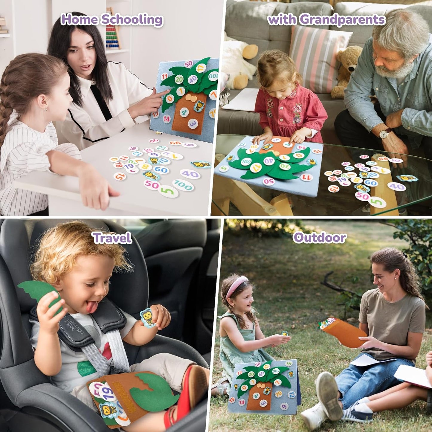 CHEFAN Tree and Numbers Props from The Childhood Favorite Book, Felt Numbers and Letters