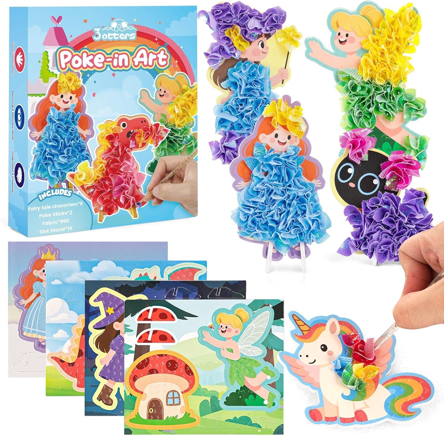 3 otters Poke in Art Poke in Art Kits for Girls Mermaid Gifts for Girls