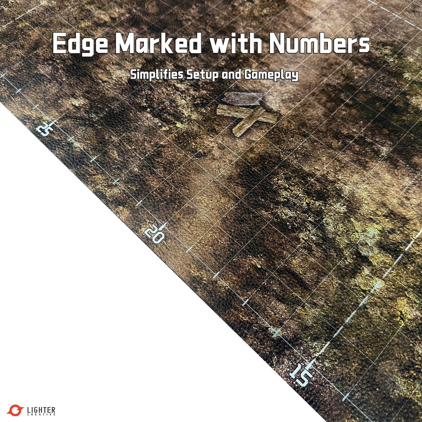 44'' x 60'' Battle Mat Gridded War-Gaming Mat for WHAoS - Made of Synthetic Leather, 1.1mm Thickness (Blighted Gloommoor)