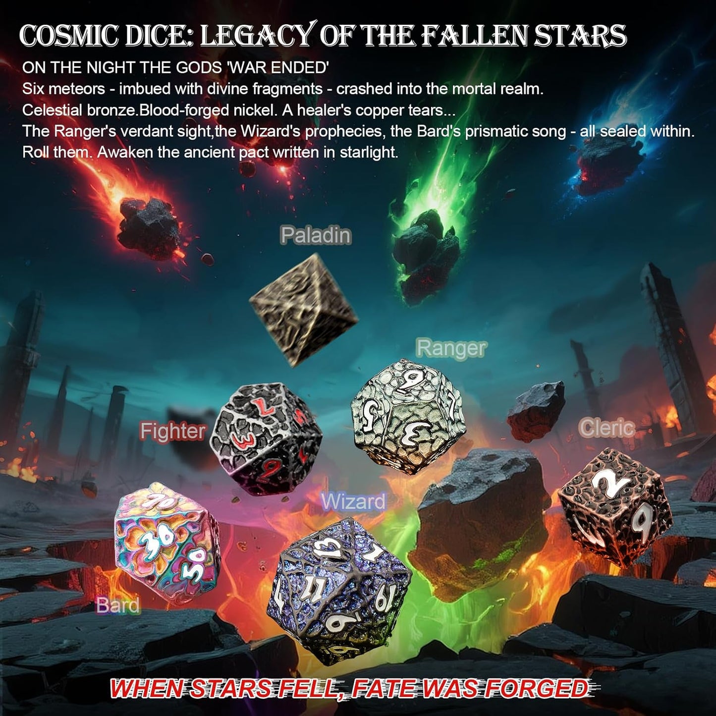 Haxtec Metal DND Dice Set Polyhedral D&D Dice Compatible with Dungeons and Dragons Gift TTRPG Antique Copper Metal Dice