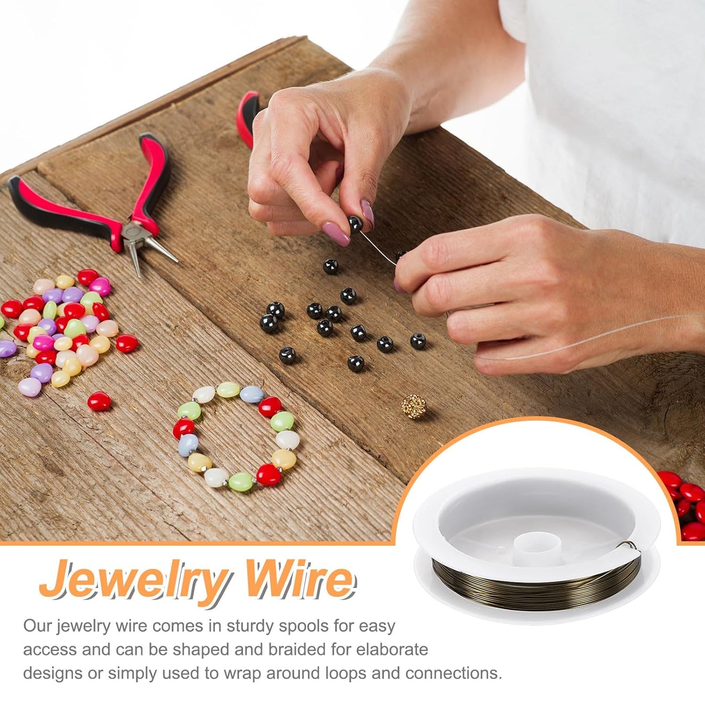 HARFINGTON 20ft Jewelry Wire, 24 Gauge (0.5mm) Brass Craft Soft Metal Tarnish Resistant Copper Beading Wire for Jewelry Making Supplies Crafting, Ancient Blue