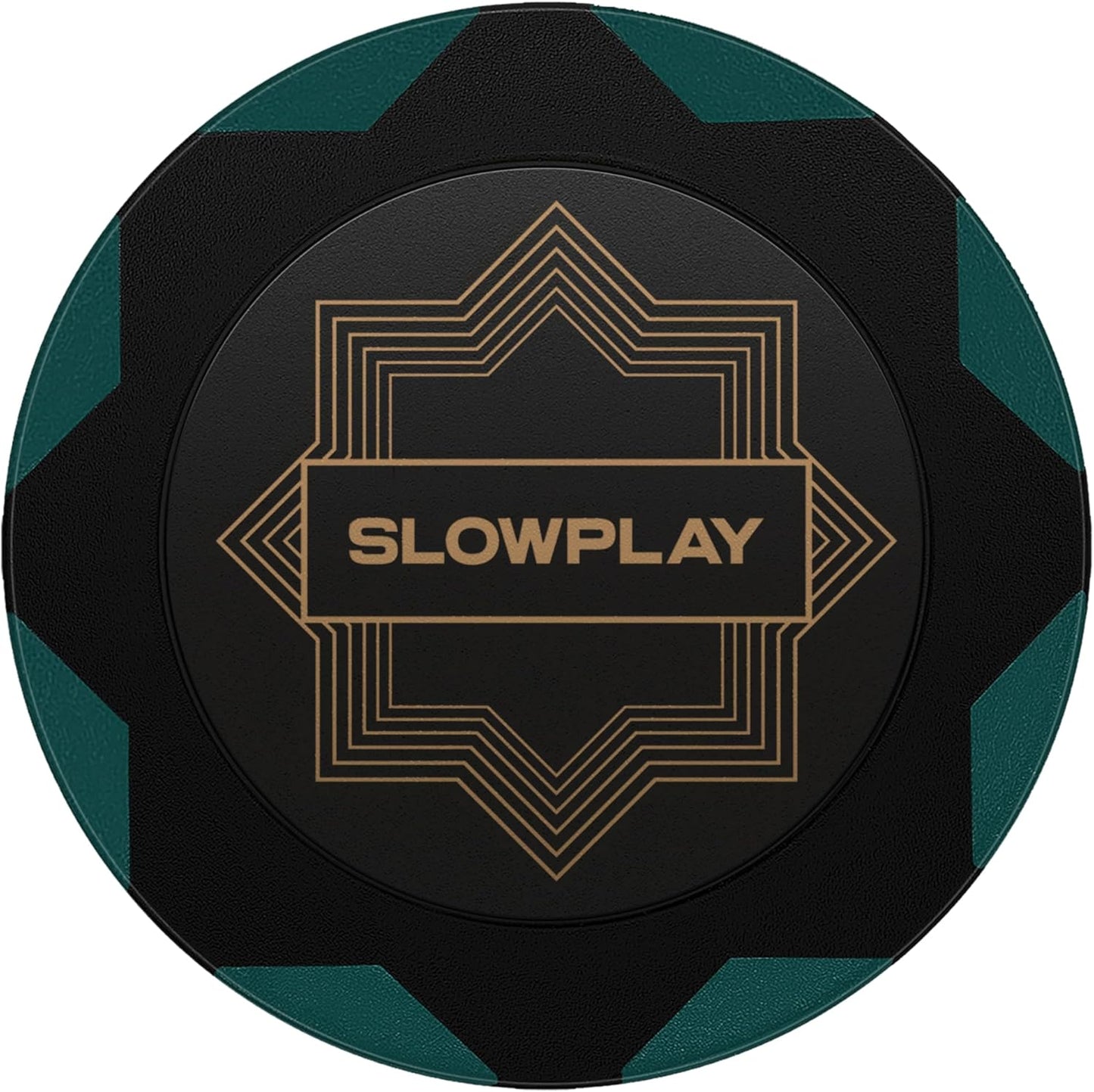 SLOWPLAY Nash Clay Poker Chips, 14 Grams Heavyweight Clay Composite, 40mm Large Chips in Bulk, Pack of 50 in Green Without Denomination