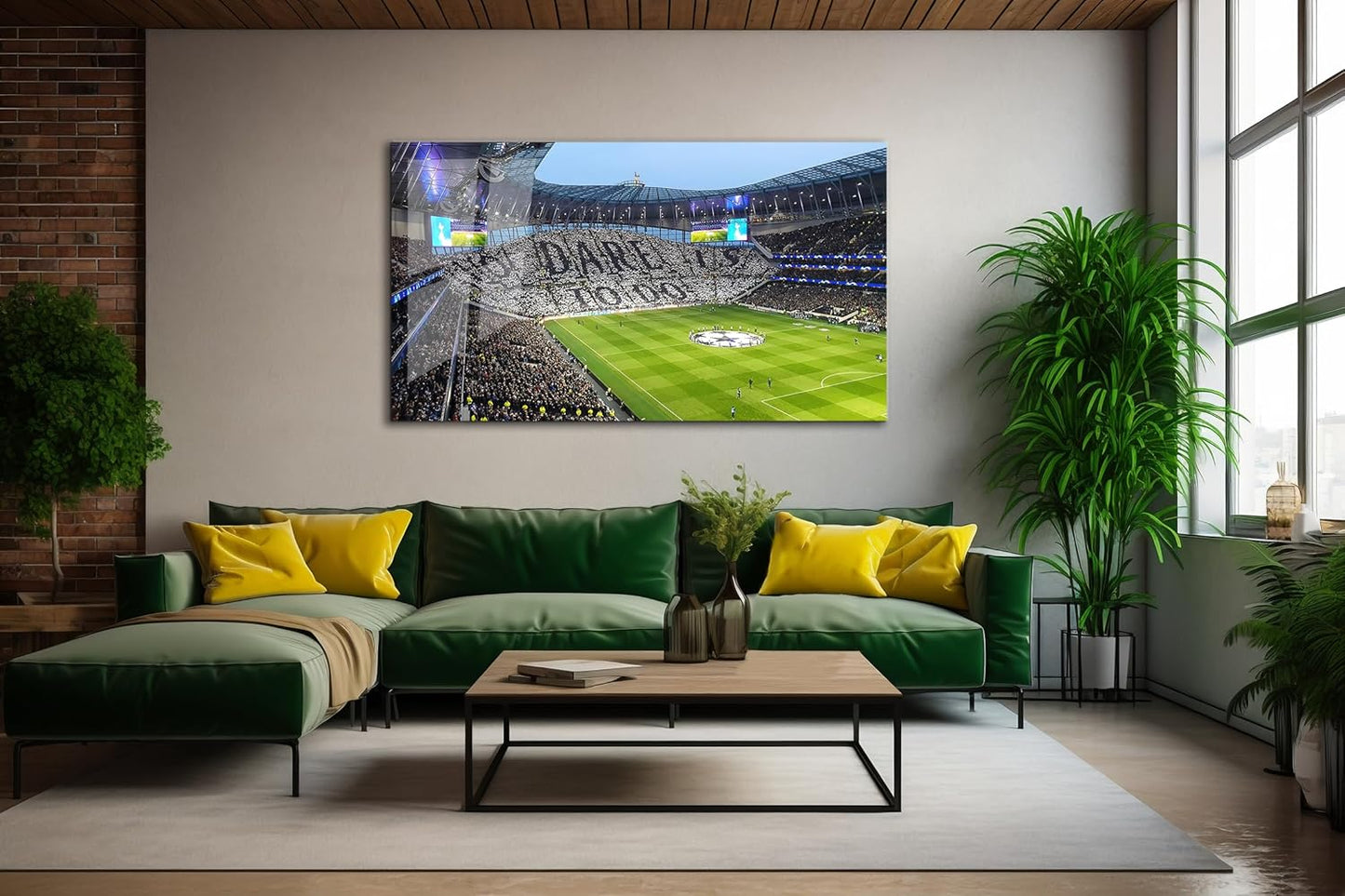 SpiritualHands Tottenham Hotspur Stadium Tempered Glass Wall Art Painting for Living Room, Tempered Glass Modern Prints Decor, Large Vivid Color Panel for Bedroom, Kitchen, or Office