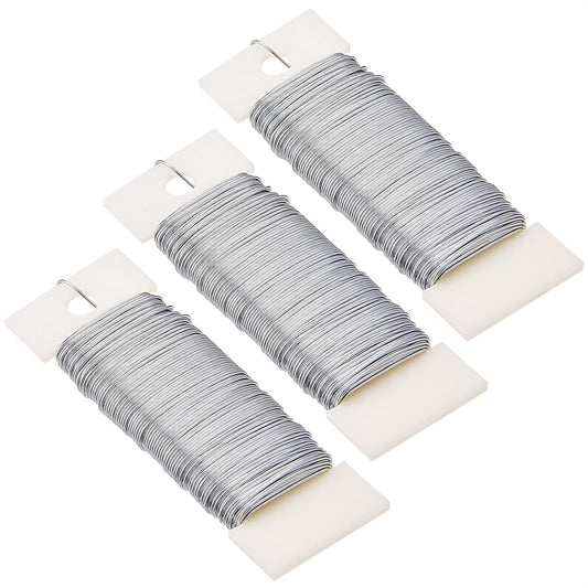 Hapeper 22 Gauge Floral Flexible Wire for Christmas Wreath Tree, Flower Arrangements, 3 Pack 114 Yards (Silver)