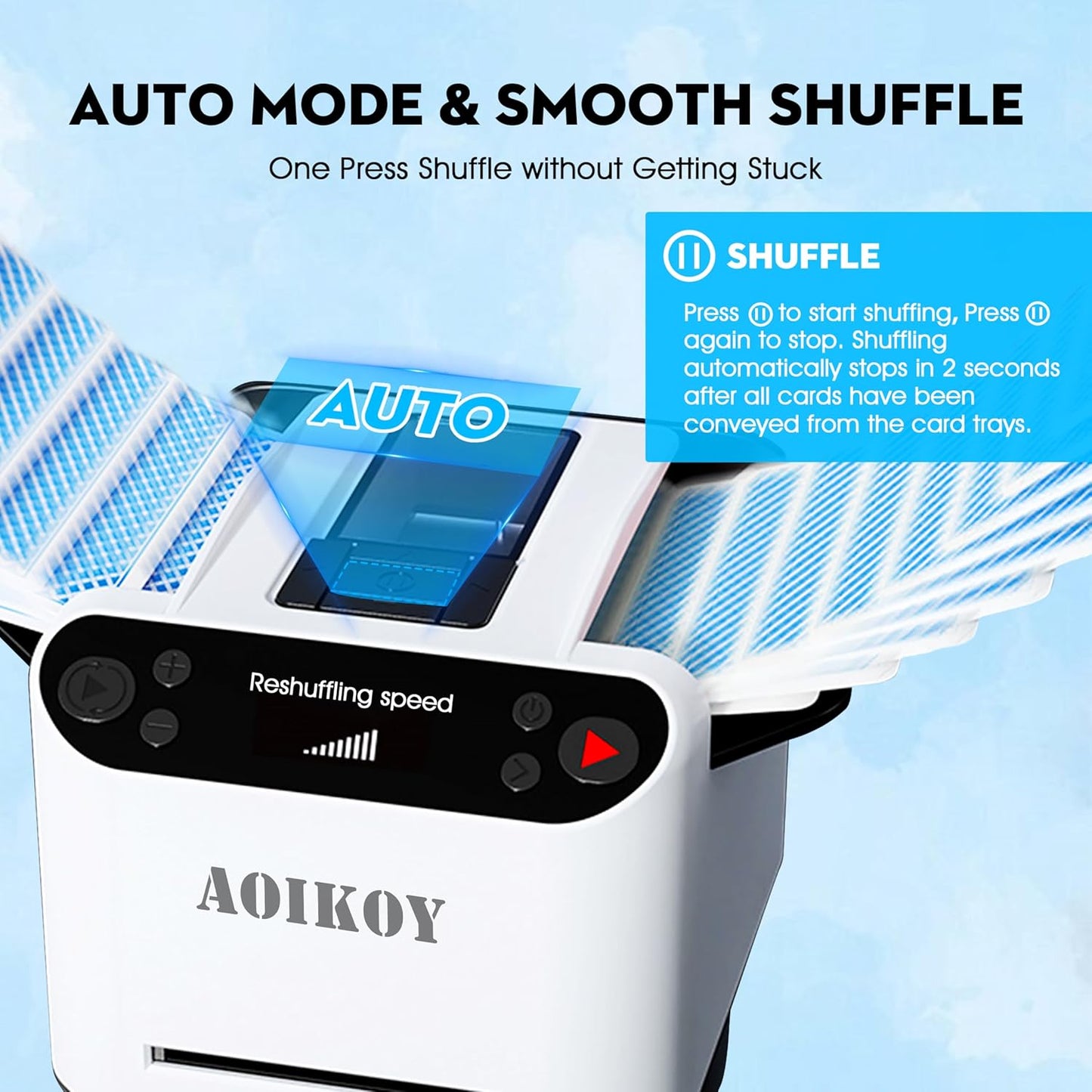 Automatic Card Shuffler and Dealer 360°Rotating 2 Decks Card Dealer