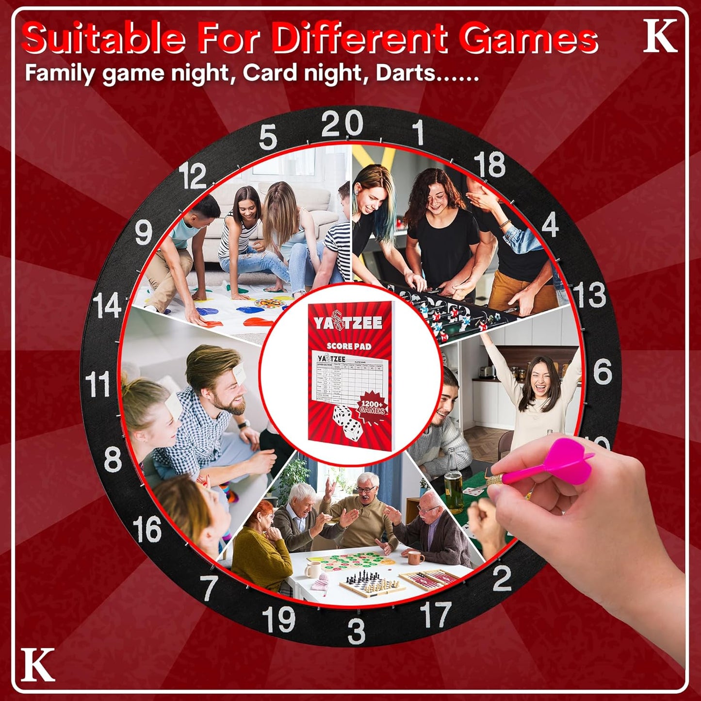 Score Pads for Yahtzee with Tear Off Pages: 6X9, 100 Sturdy Score Sheets, Large Print, Lay-Flat Design, Compatible with Yardzee & Yahtzee Games