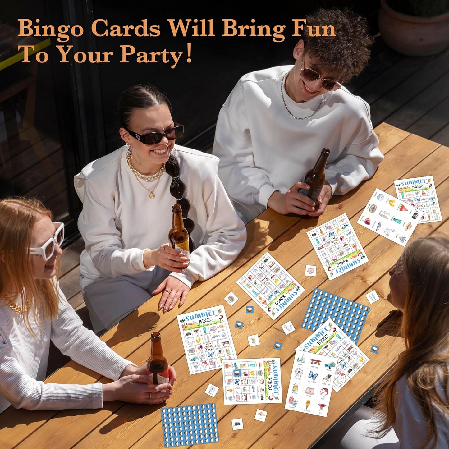 Summer Bingo Cards, Summer Party Bingo Cards for Adults, Hawaiian Bingo Games for Birthday Party Beach Luau Party, 24 Players Party Activity Favor Decoration Supplies, 01