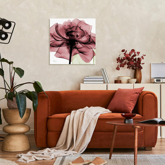 Empire Art Direct Frameless Free Floating Tempered Glass Panel Graphic Wall Art Ready to Hang, 24" x 24", Chianti Rose II
