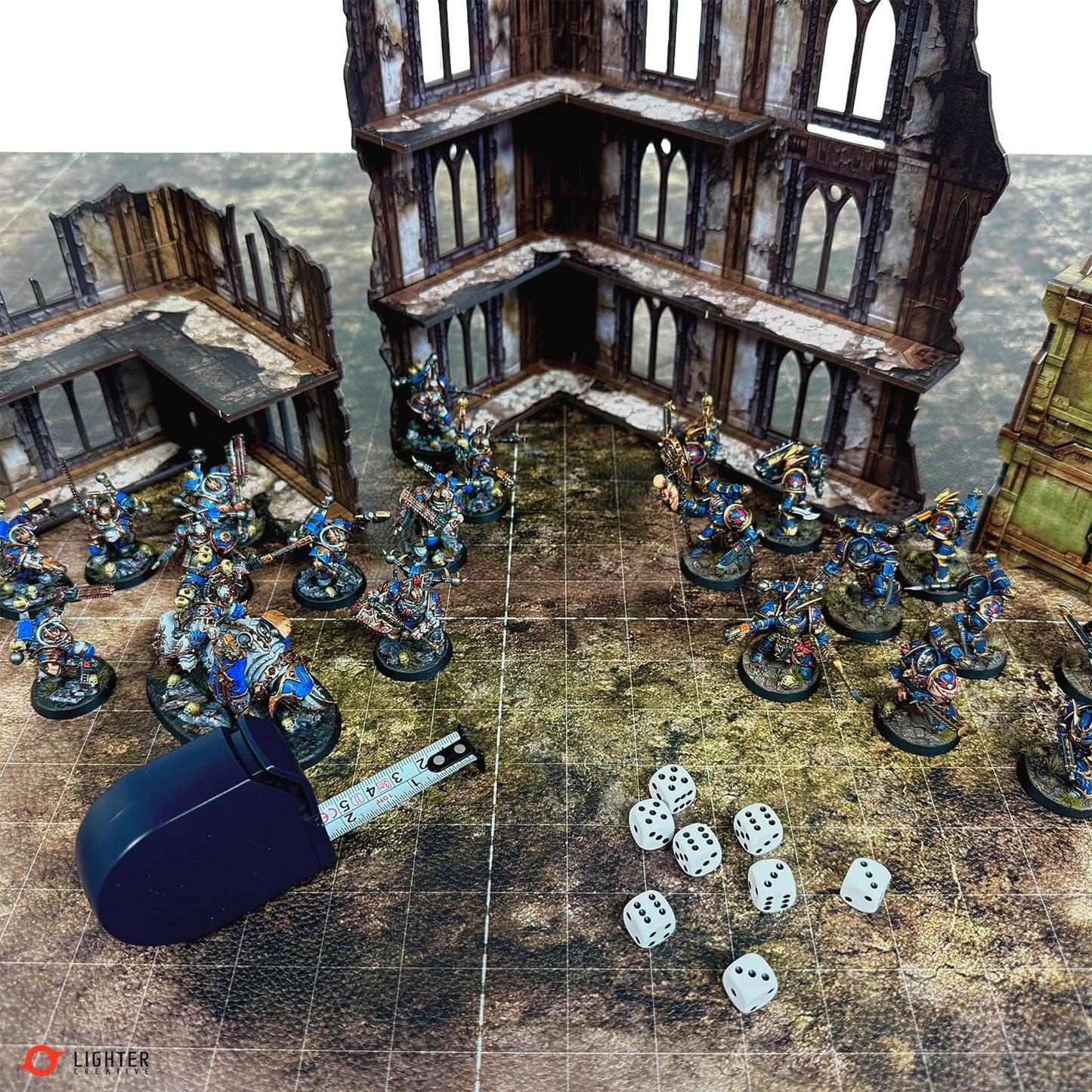 44'' x 60'' Battle Mat Gridded War-Gaming Mat for WHAoS - Made of Synthetic Leather, 1.1mm Thickness (Blighted Gloommoor)