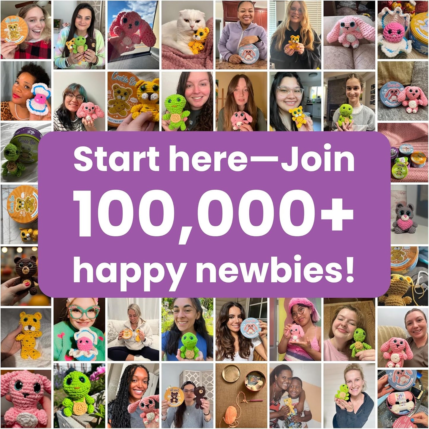 Cookie Box Crochet Kit for Beginners – Gift Set to Make Koala Coal Amigurumi Plushie – Easy DIY Crochet & Knitting Starter Kit with Video and PDF Tutorials