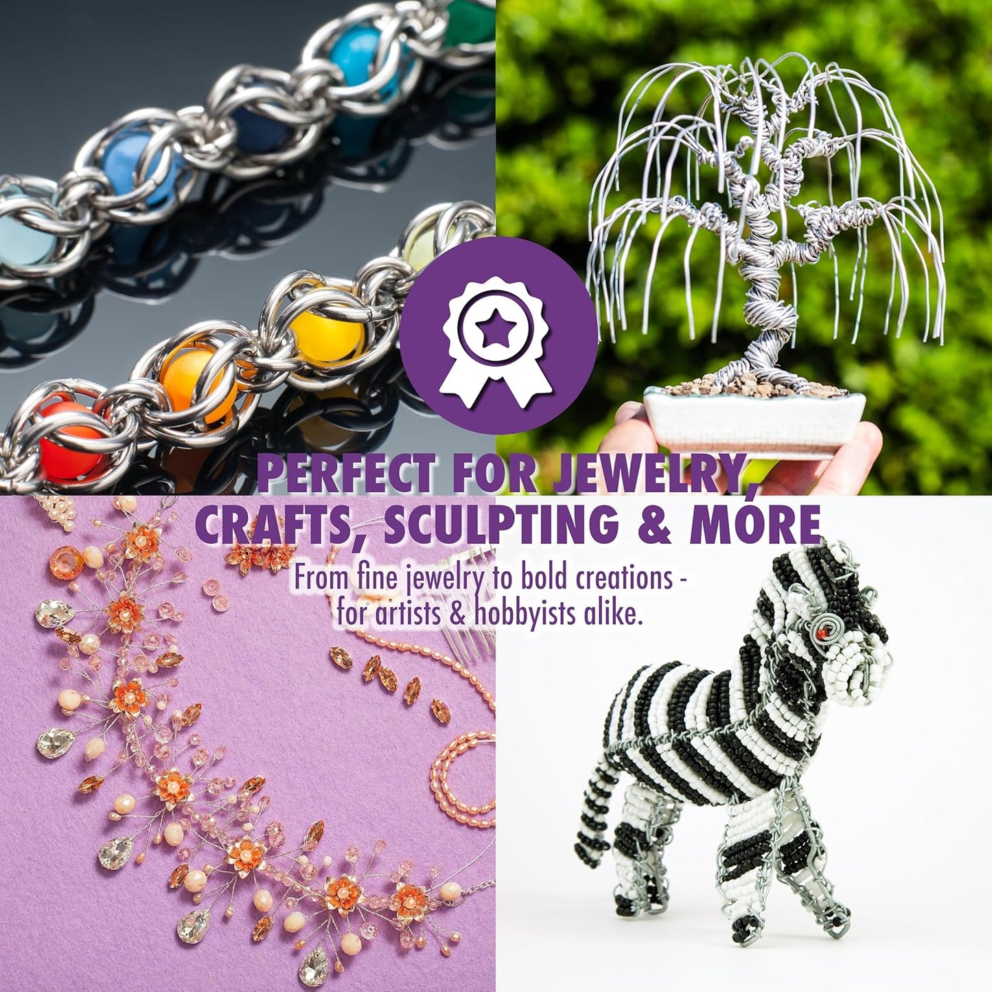 Artistic Wire, 24 Gauge / .51 mm Stainless Steel Craft Wire, Round Twist, 10 yd / 9.14 m