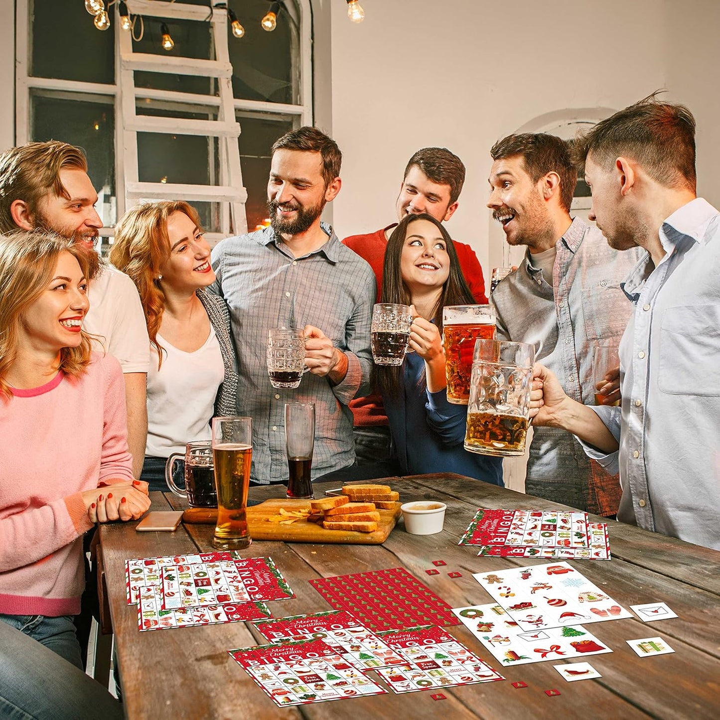 Christmas Bingo Game, Christmas Bingo Games for Family, Xmas Party Games Cards, Winter Party Favors Supplies Decorations, 24 Players Game (A07)