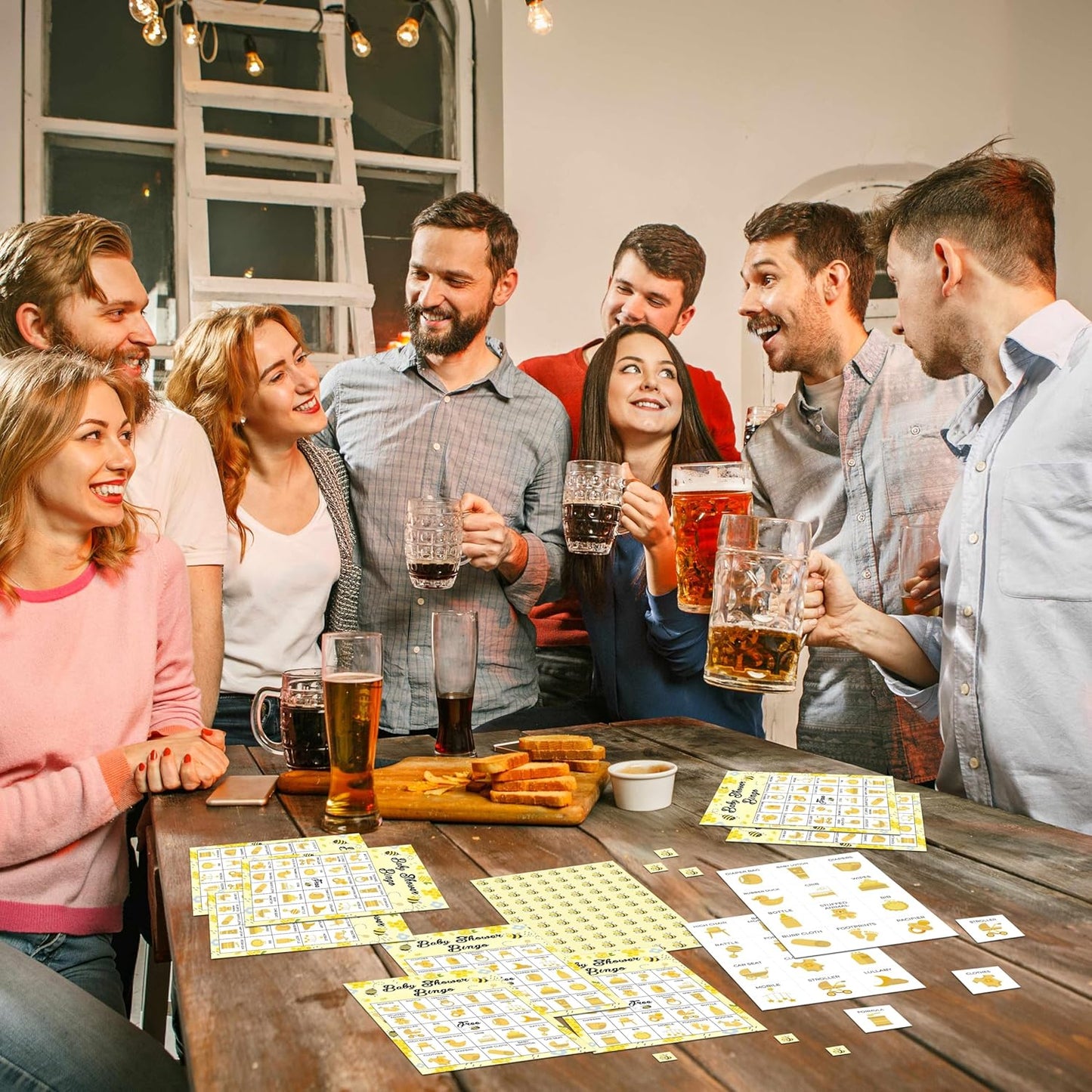 Baby Shower Bingo - 24 Player Bee Themed Game for Adults and Gender Reveal Parties